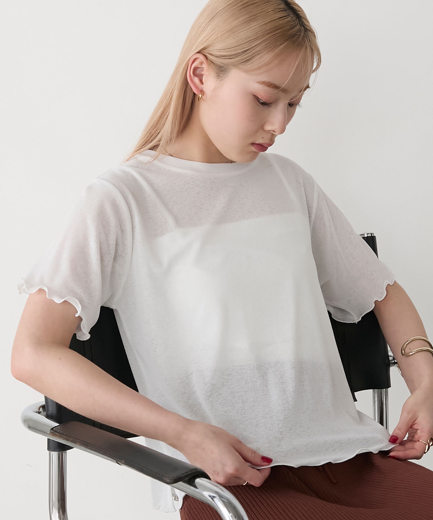 forksy.】シアー半袖 メローTシャツ forksy.│MONO-MART [モノマート