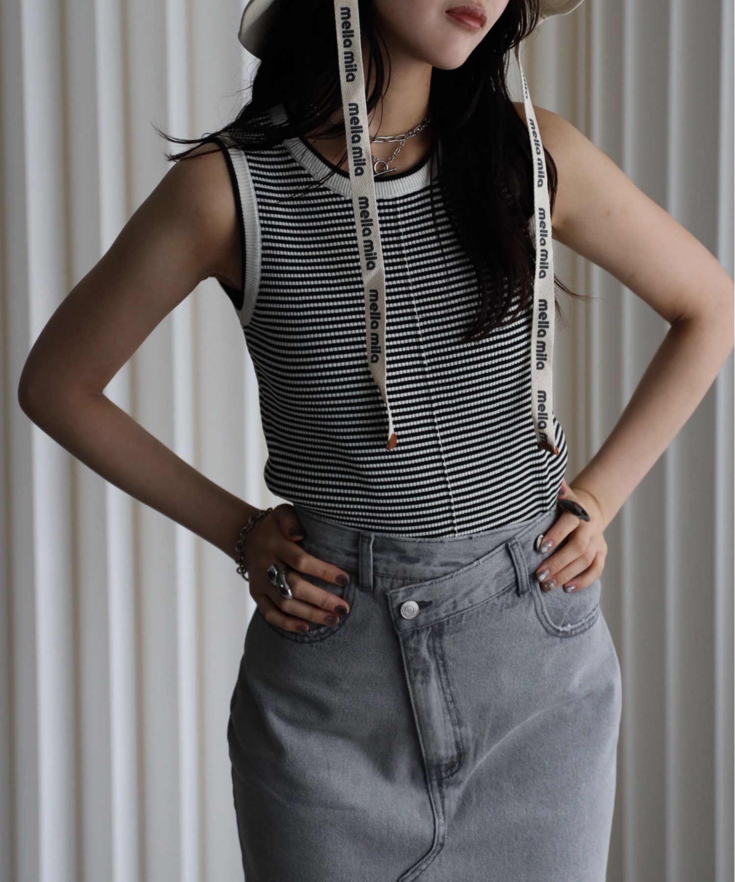 model：164cm. 着用サイズ：FREE