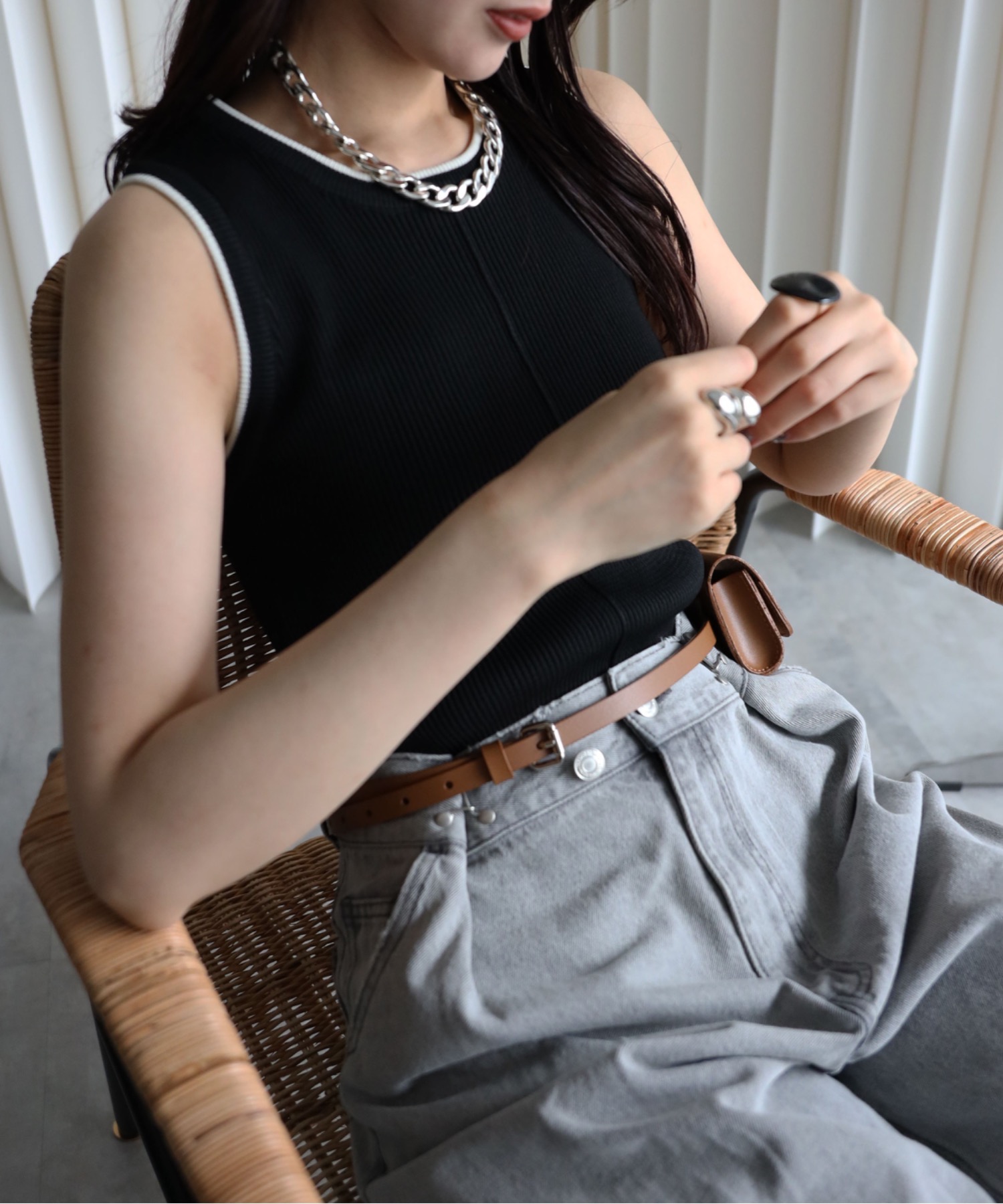 model：164cm. 着用サイズ：FREE