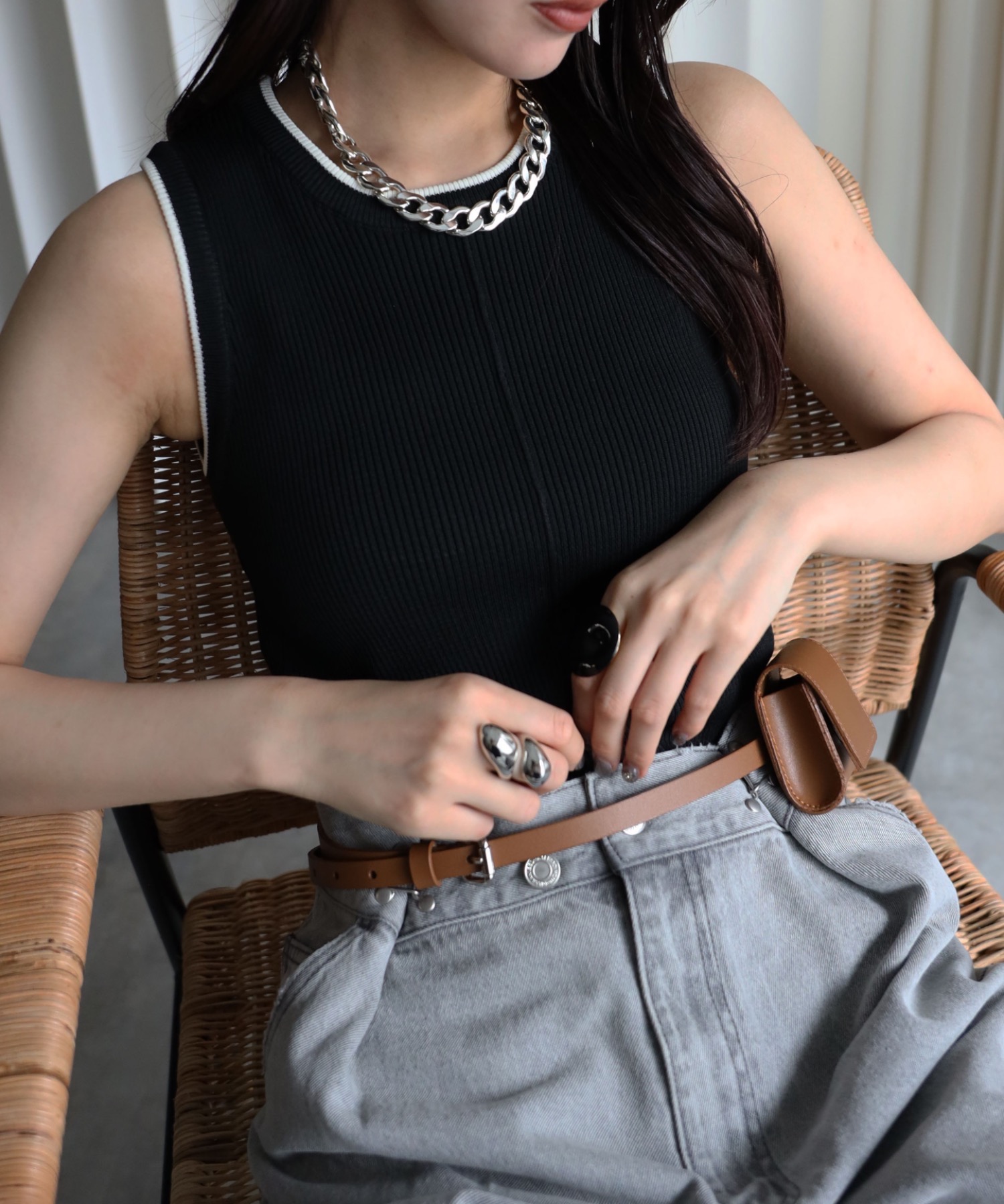 model：164cm. 着用サイズ：FREE