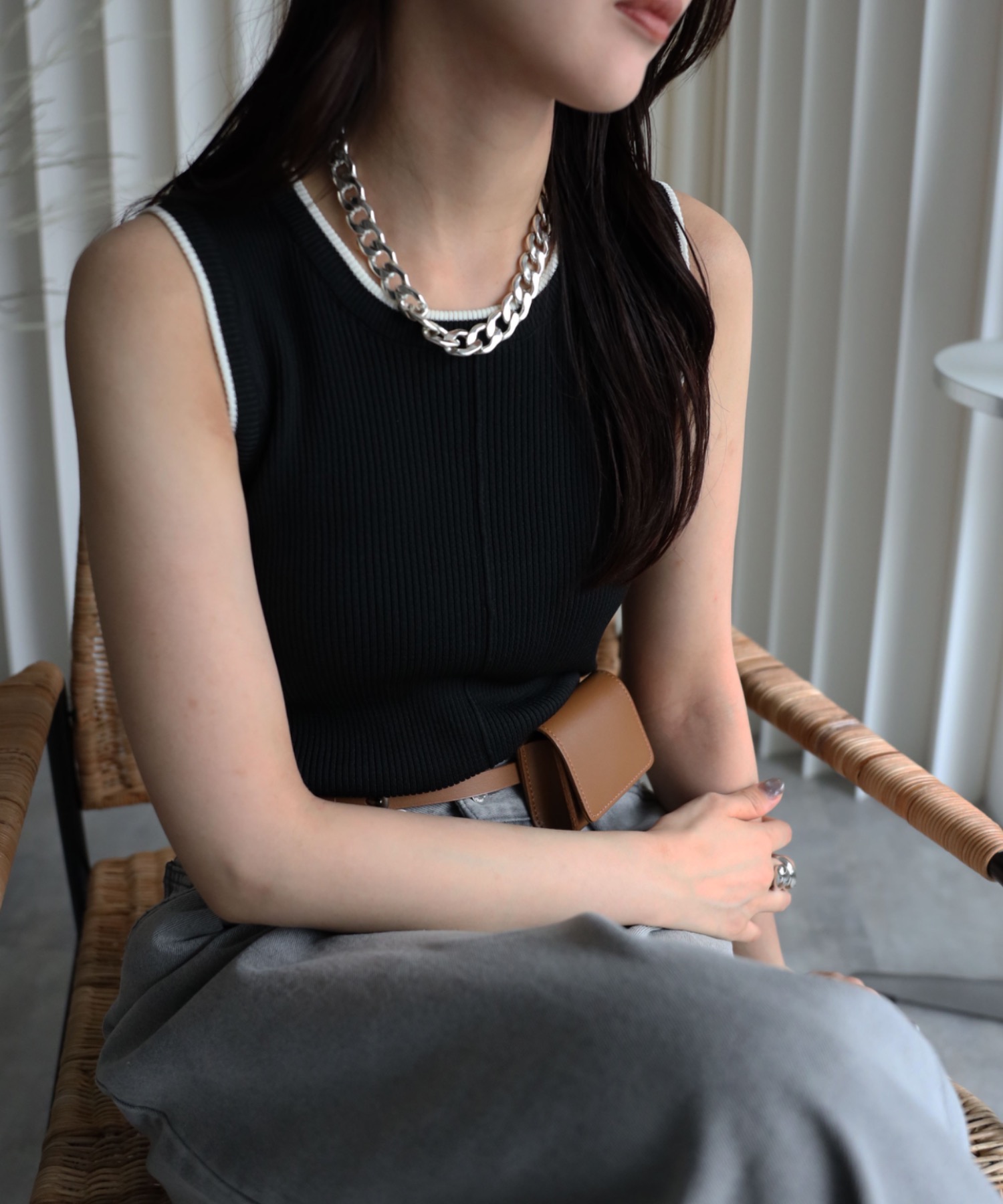 model：164cm. 着用サイズ：FREE