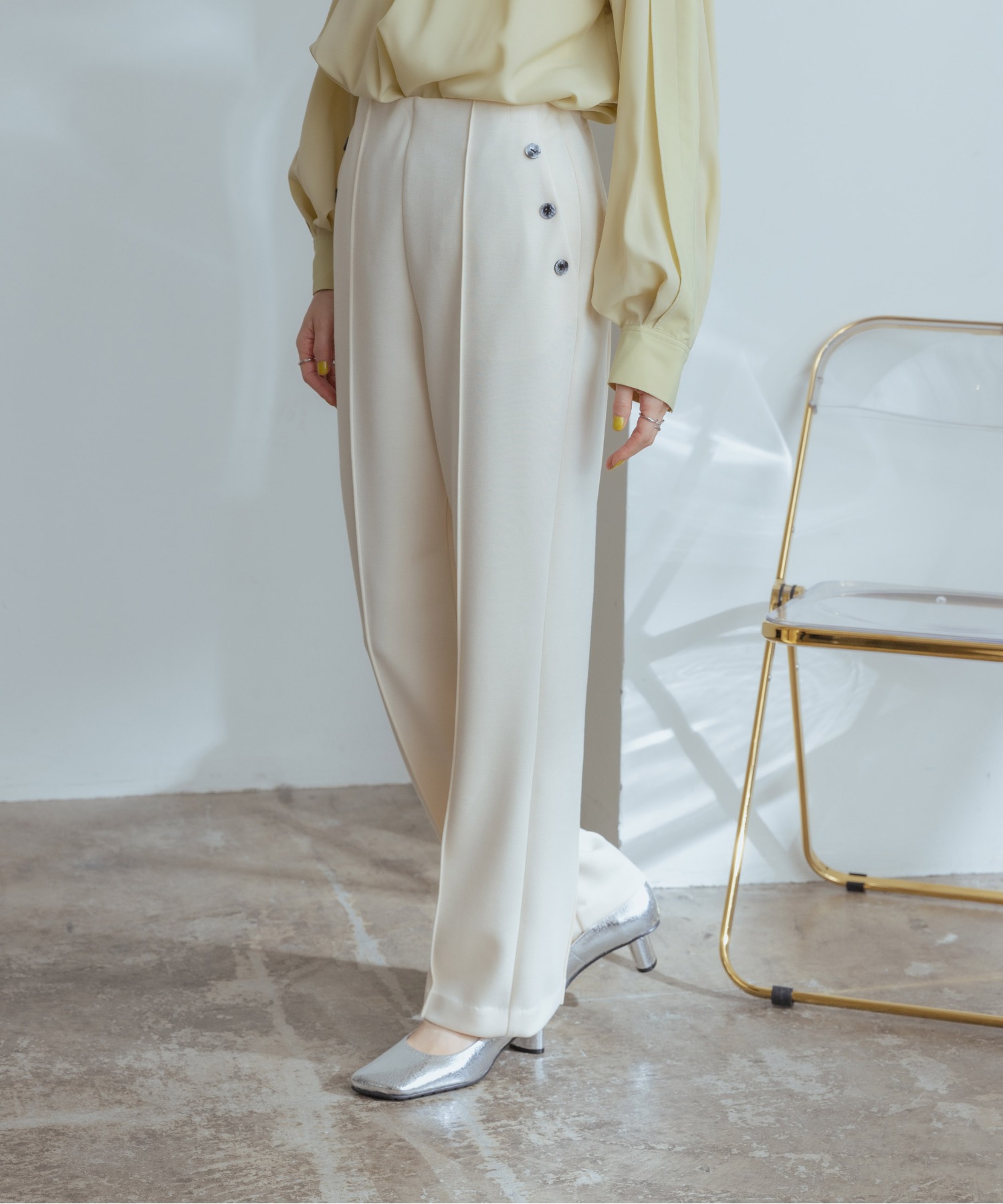 ボタンポイントボンディングパンツ Eimee Law│Eimee Law & LHELBIE