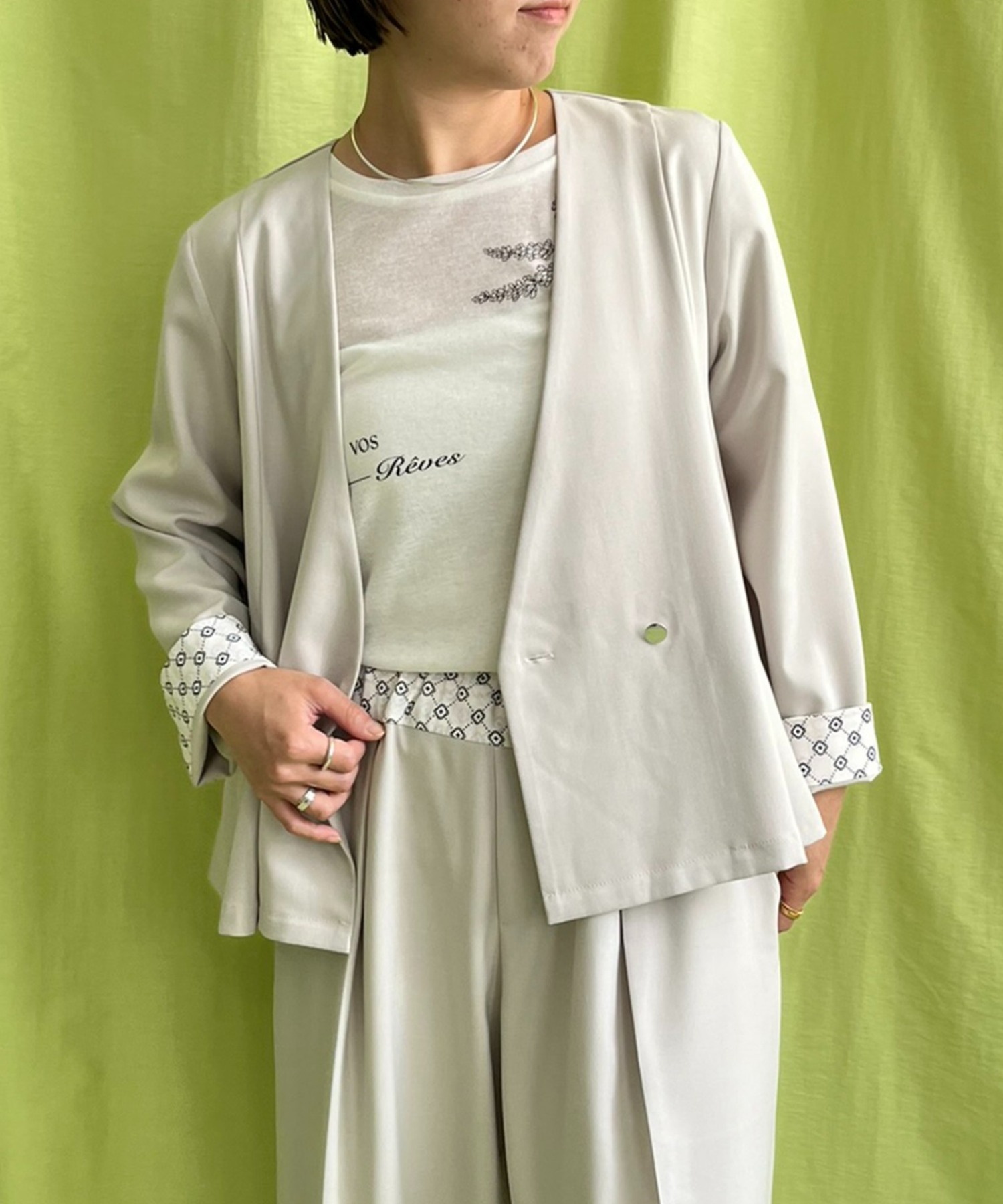 デニム　フレアジャケット エイミーロウ　レディース　美品 Eimee Law（エイミーロウ）の「ヘムフリルデニムGジャン（デニム