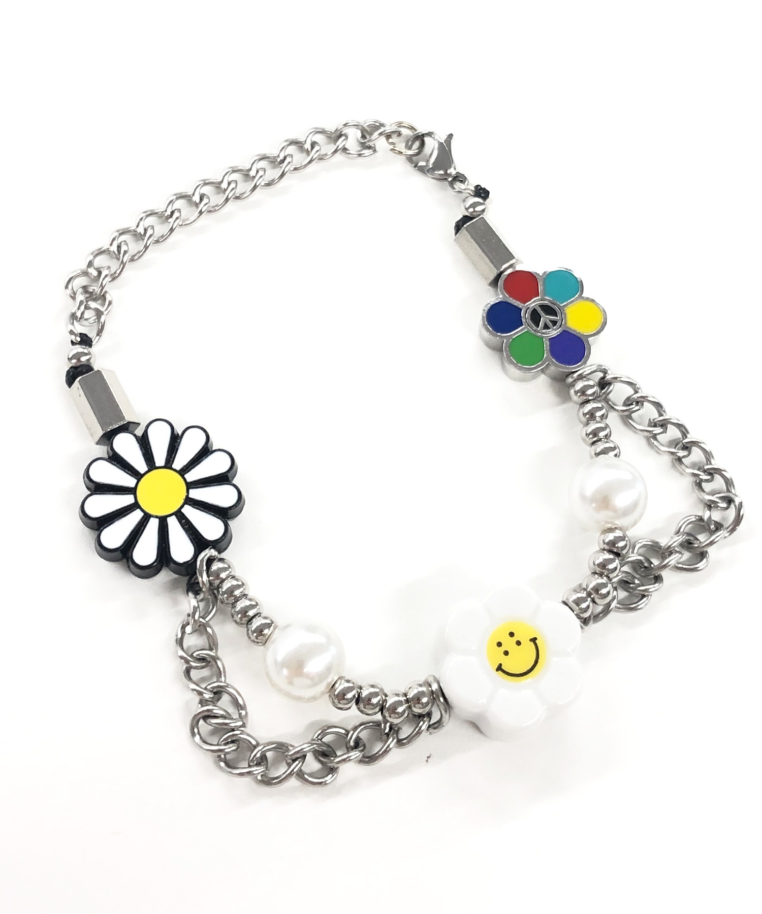 SALUTE/サルーテ』 FLOWER ANARCHY PEARL CHARMS BRACELET by SALUTE