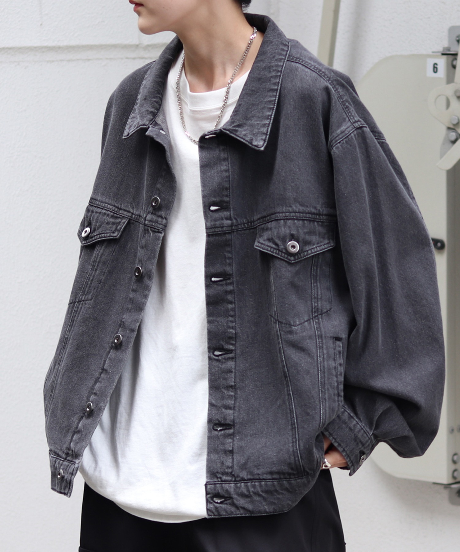 25SS【新色追加】ビッグシルエット ヴィンテージライク ケミカルウォッシュ加工 グラデーション デニムブルゾン / Gジャン デニムジャケット【Confirm】