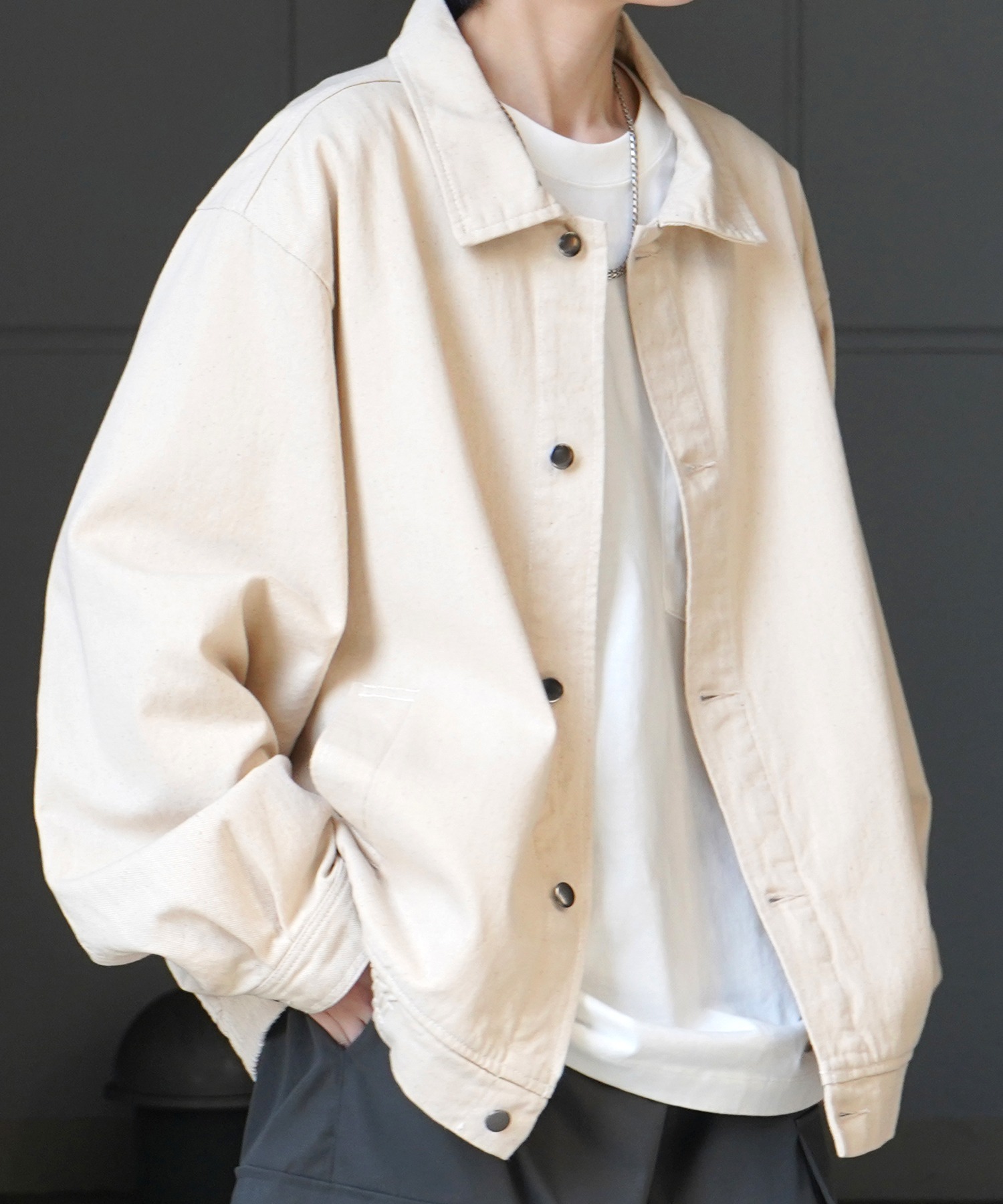 25SS【新色追加】ビッグシルエット ヴィンテージライク ケミカルウォッシュ加工 グラデーション デニムブルゾン / Gジャン デニムジャケット【Confirm】