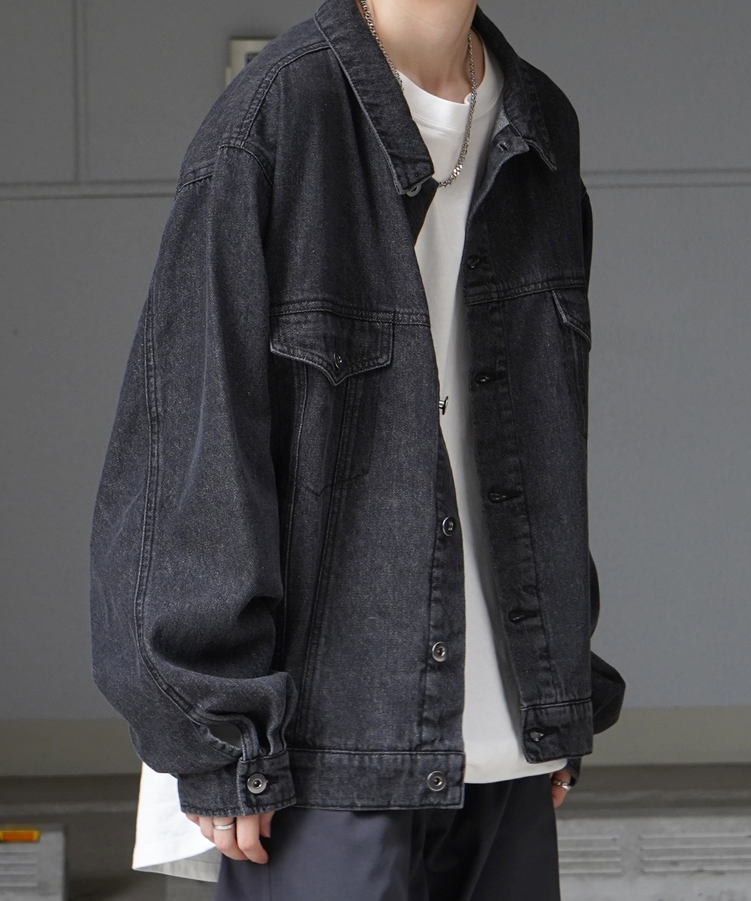 25SS【新色追加】ビッグシルエット ヴィンテージライク ケミカルウォッシュ加工 グラデーション デニムブルゾン / Gジャン デニムジャケット【Confirm】