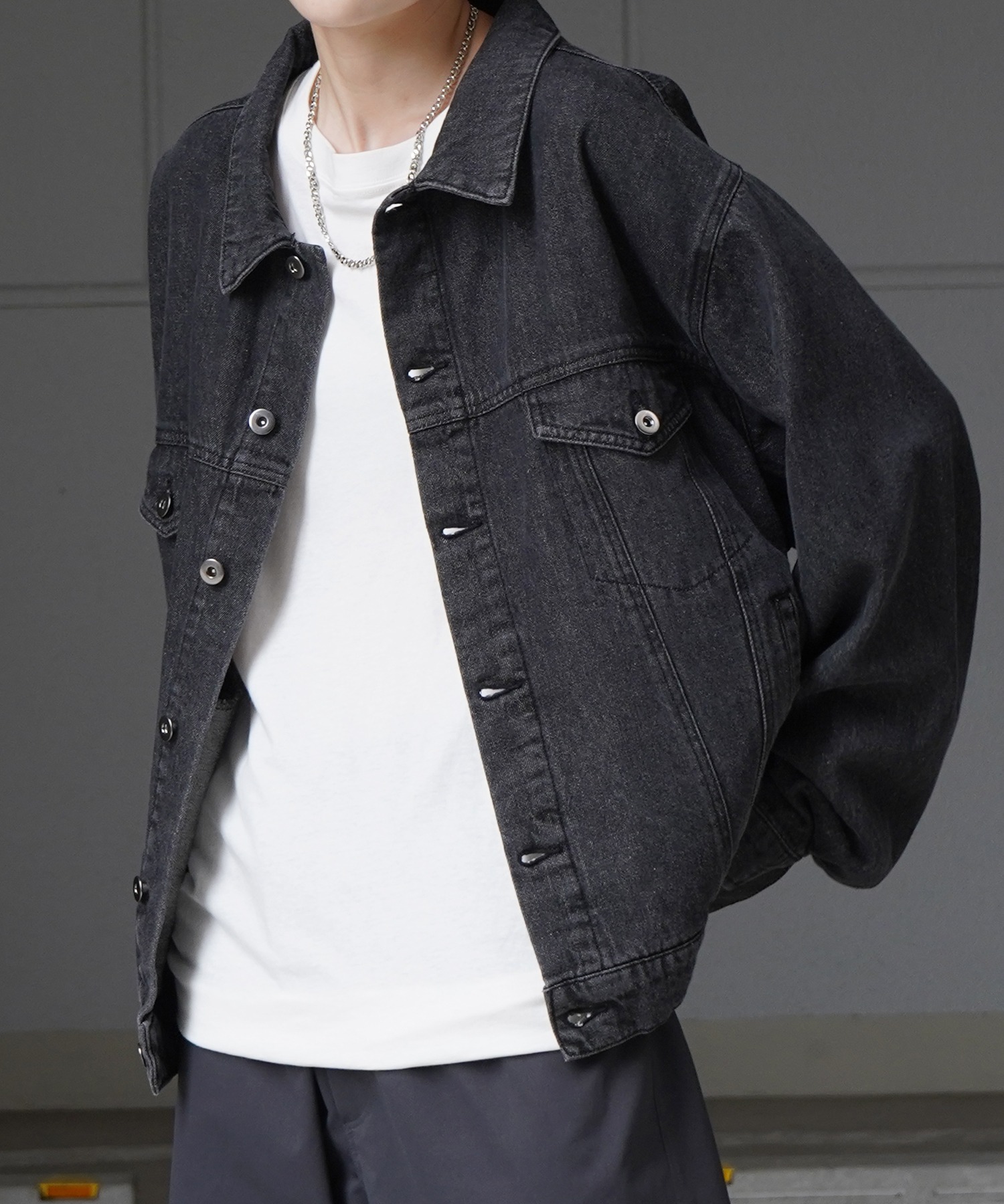 25SS【新色追加】ビッグシルエット ヴィンテージライク ケミカルウォッシュ加工 グラデーション デニムブルゾン / Gジャン デニムジャケット【Confirm】