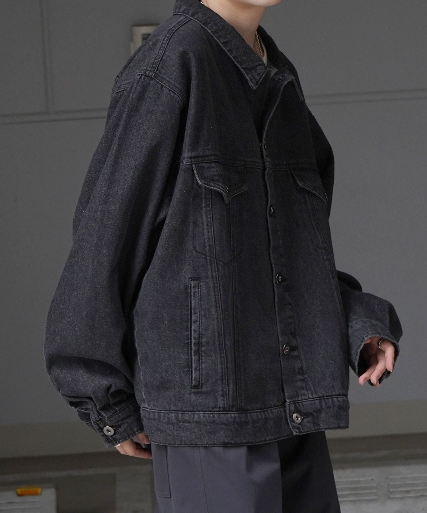 25SS【新色追加】ビッグシルエット ヴィンテージライク ケミカルウォッシュ加工 グラデーション デニムブルゾン / Gジャン デニムジャケット【Confirm】