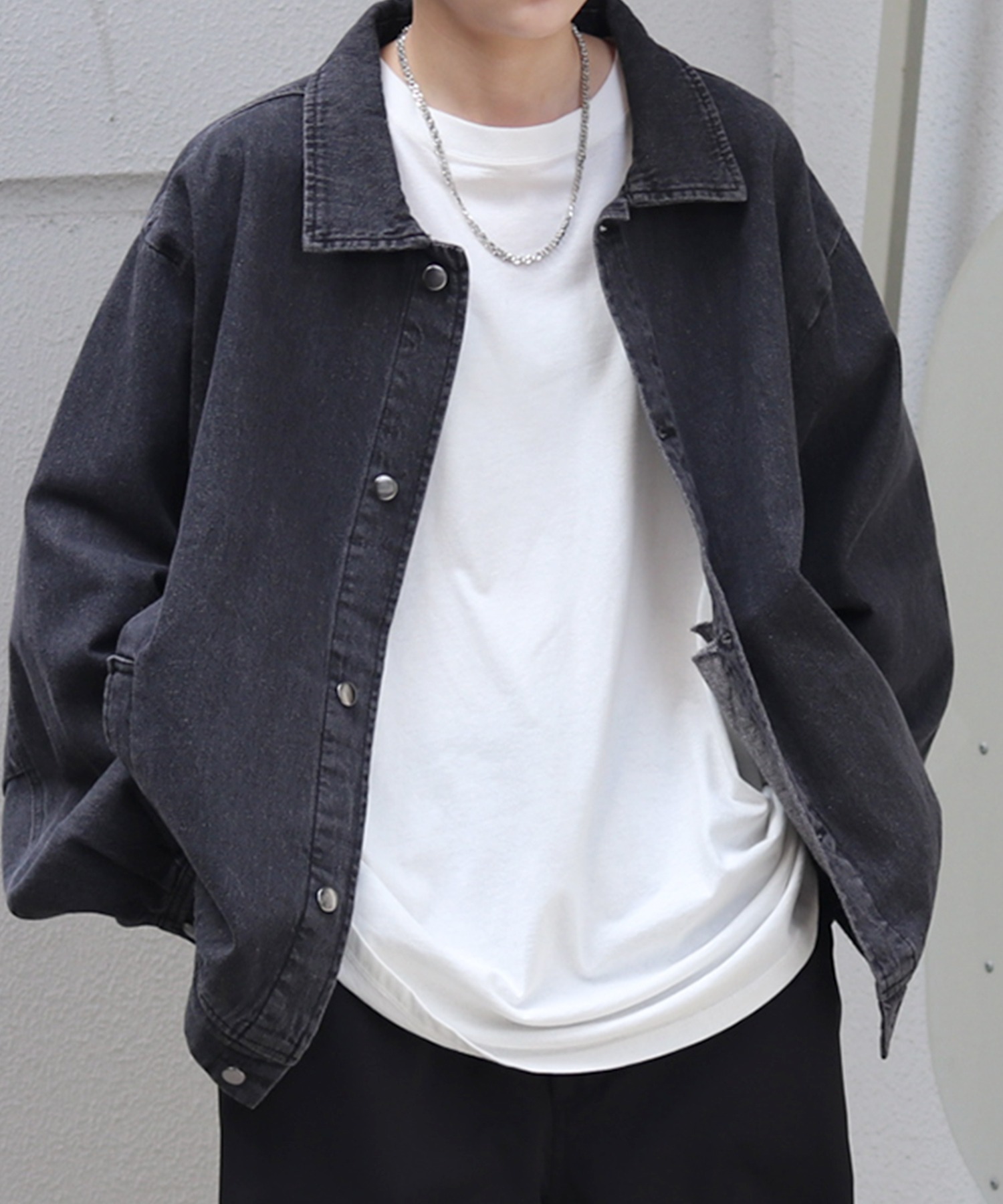 25SS【新色追加】ビッグシルエット ヴィンテージライク ケミカルウォッシュ加工 グラデーション デニムブルゾン / Gジャン デニムジャケット【Confirm】