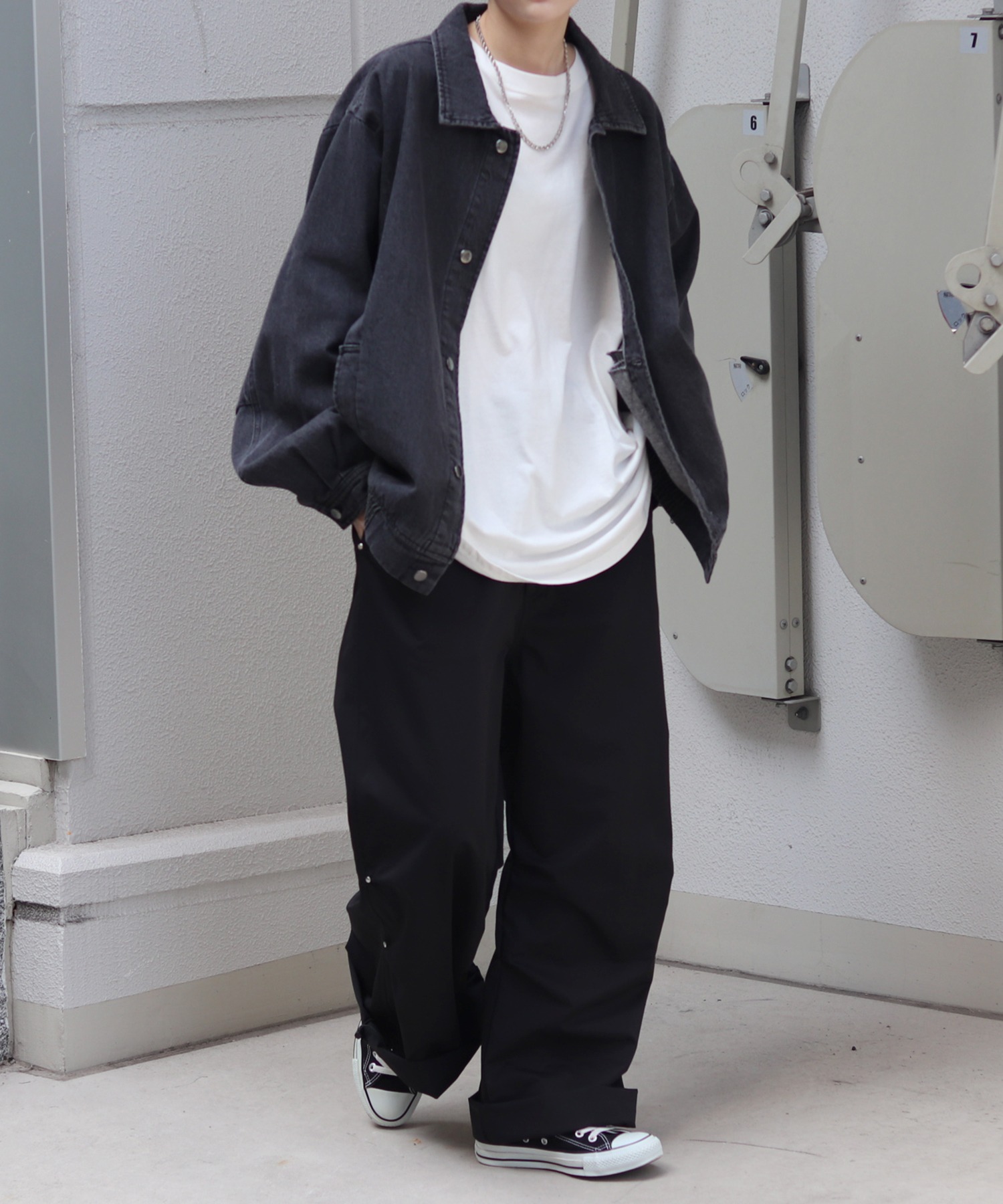 25SS【新色追加】ビッグシルエット ヴィンテージライク ケミカルウォッシュ加工 グラデーション デニムブルゾン / Gジャン デニムジャケット【Confirm】