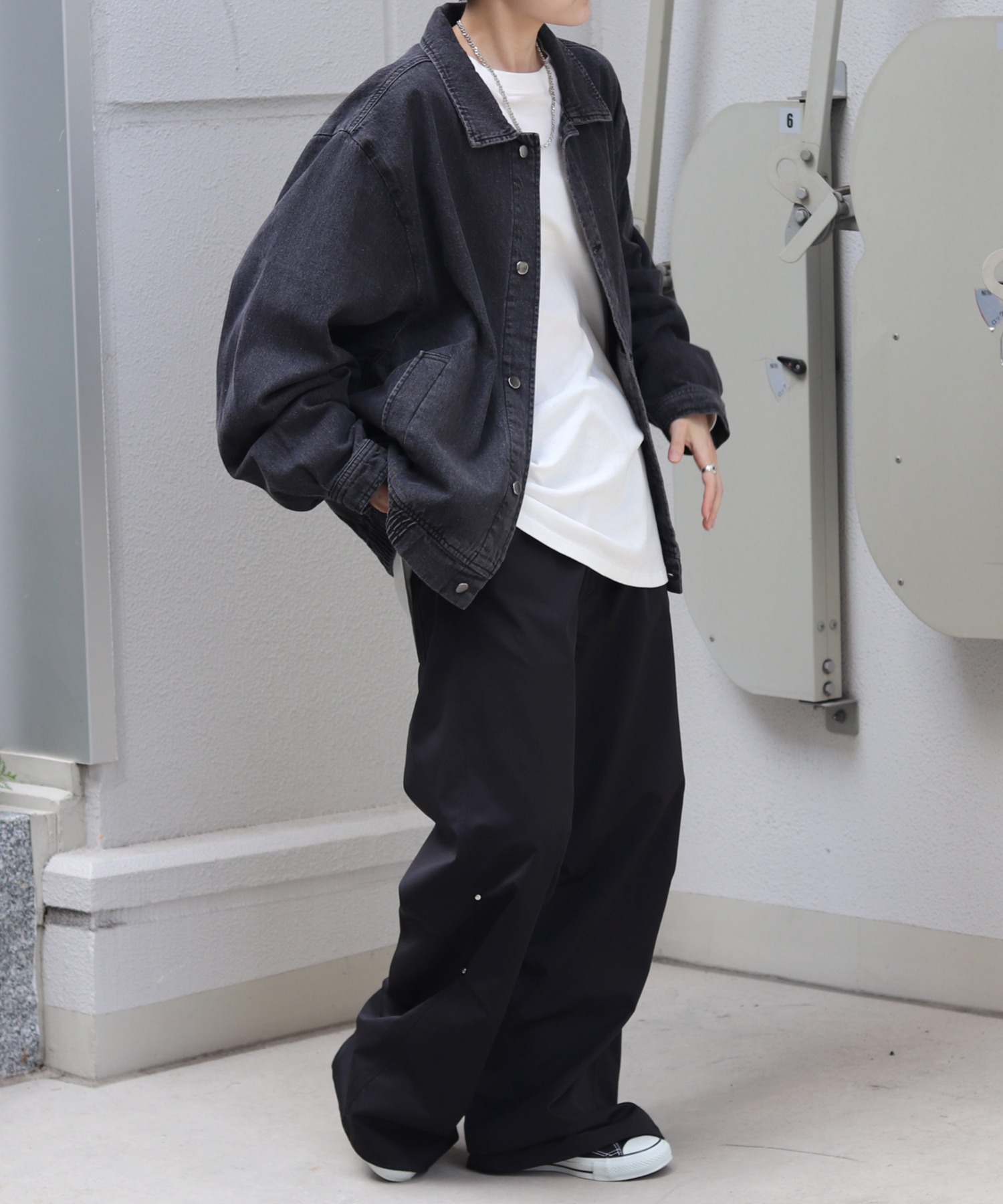 25SS【新色追加】ビッグシルエット ヴィンテージライク ケミカルウォッシュ加工 グラデーション デニムブルゾン / Gジャン デニムジャケット【Confirm】