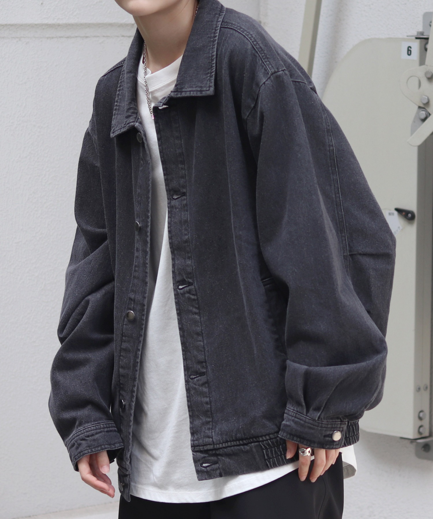 25SS【新色追加】ビッグシルエット ヴィンテージライク ケミカルウォッシュ加工 グラデーション デニムブルゾン / Gジャン デニムジャケット【Confirm】