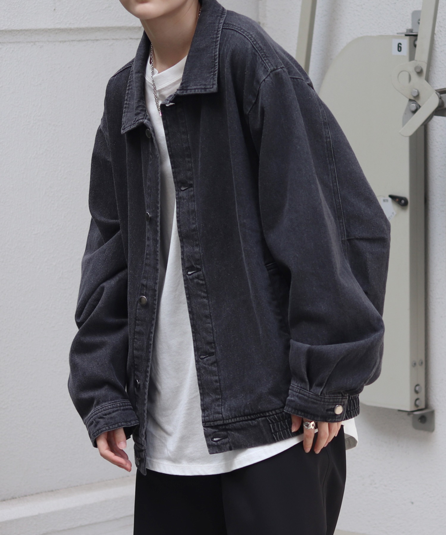 25SS【新色追加】ビッグシルエット ヴィンテージライク ケミカルウォッシュ加工 グラデーション デニムブルゾン / Gジャン デニムジャケット【Confirm】