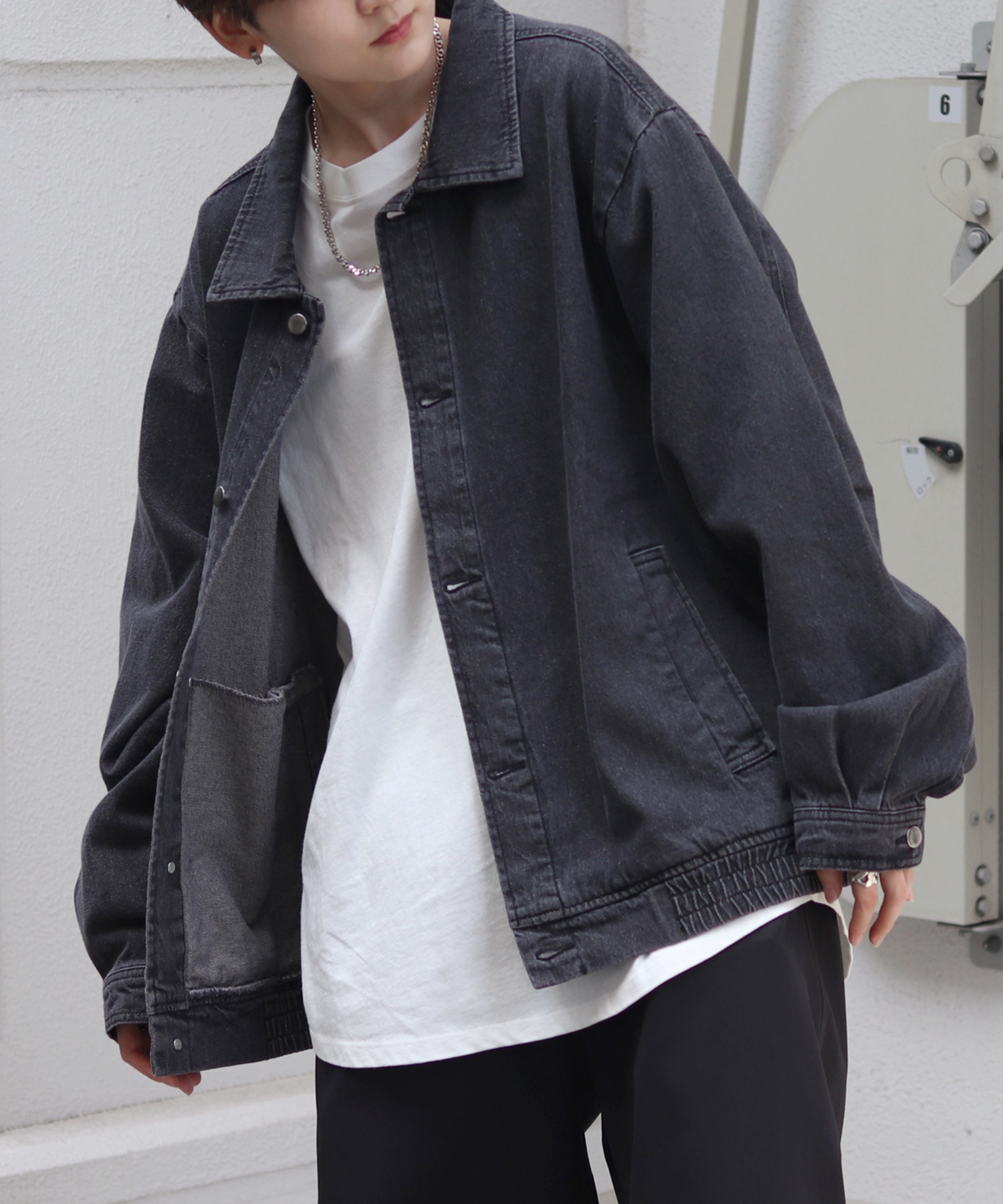 25SS【新色追加】ビッグシルエット ヴィンテージライク ケミカルウォッシュ加工 グラデーション デニムブルゾン / Gジャン デニムジャケット【Confirm】