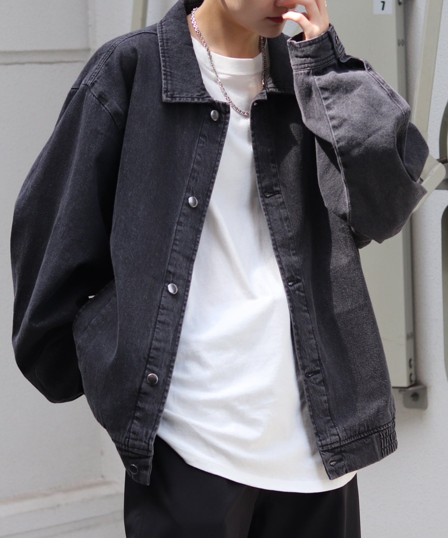 25SS【新色追加】ビッグシルエット ヴィンテージライク ケミカルウォッシュ加工 グラデーション デニムブルゾン / Gジャン デニムジャケット【Confirm】