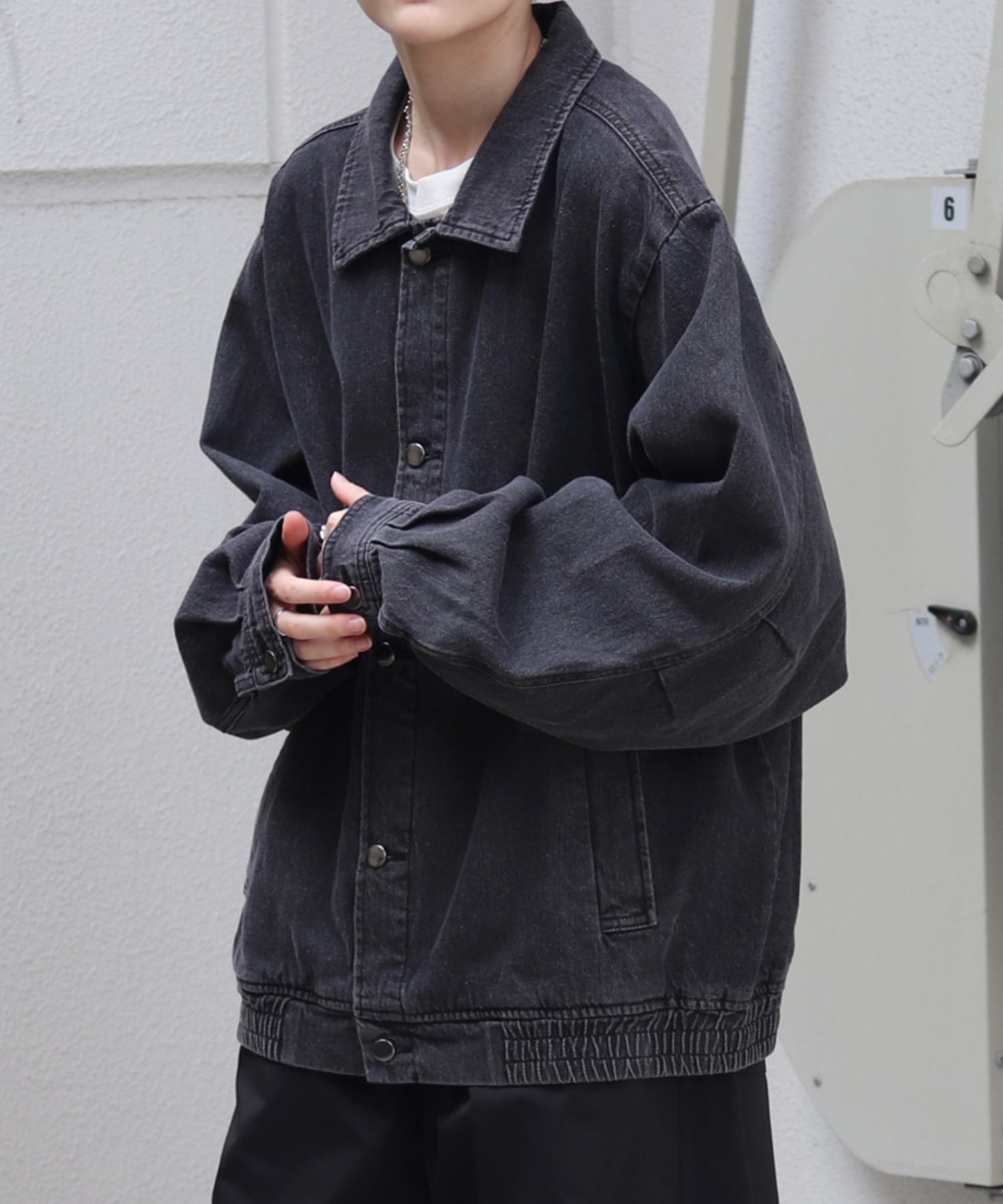 25SS【新色追加】ビッグシルエット ヴィンテージライク ケミカルウォッシュ加工 グラデーション デニムブルゾン / Gジャン デニムジャケット【Confirm】