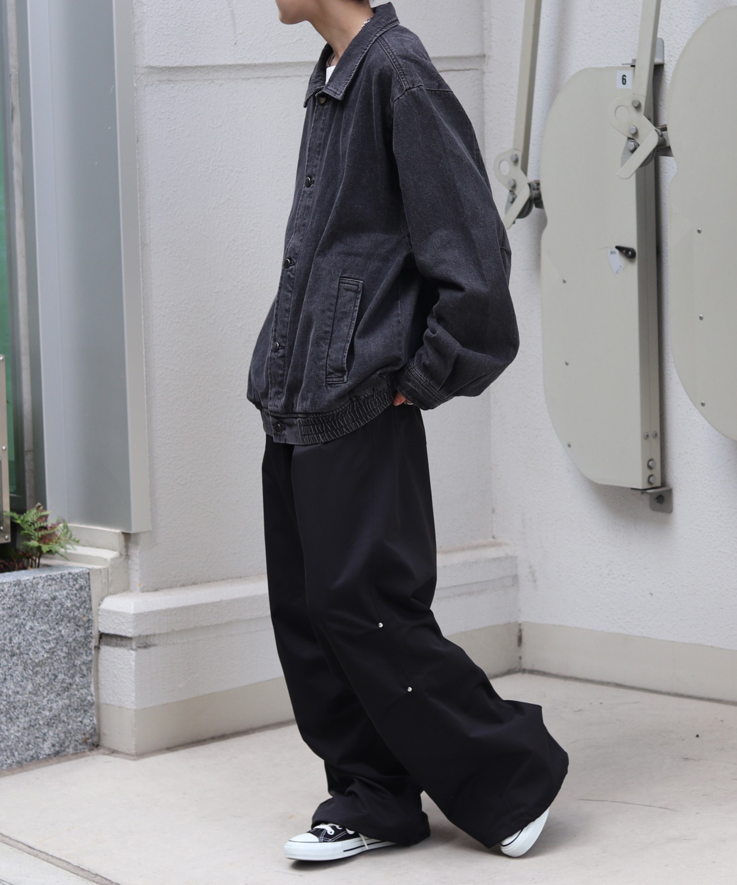 25SS【新色追加】ビッグシルエット ヴィンテージライク ケミカルウォッシュ加工 グラデーション デニムブルゾン / Gジャン デニムジャケット【Confirm】