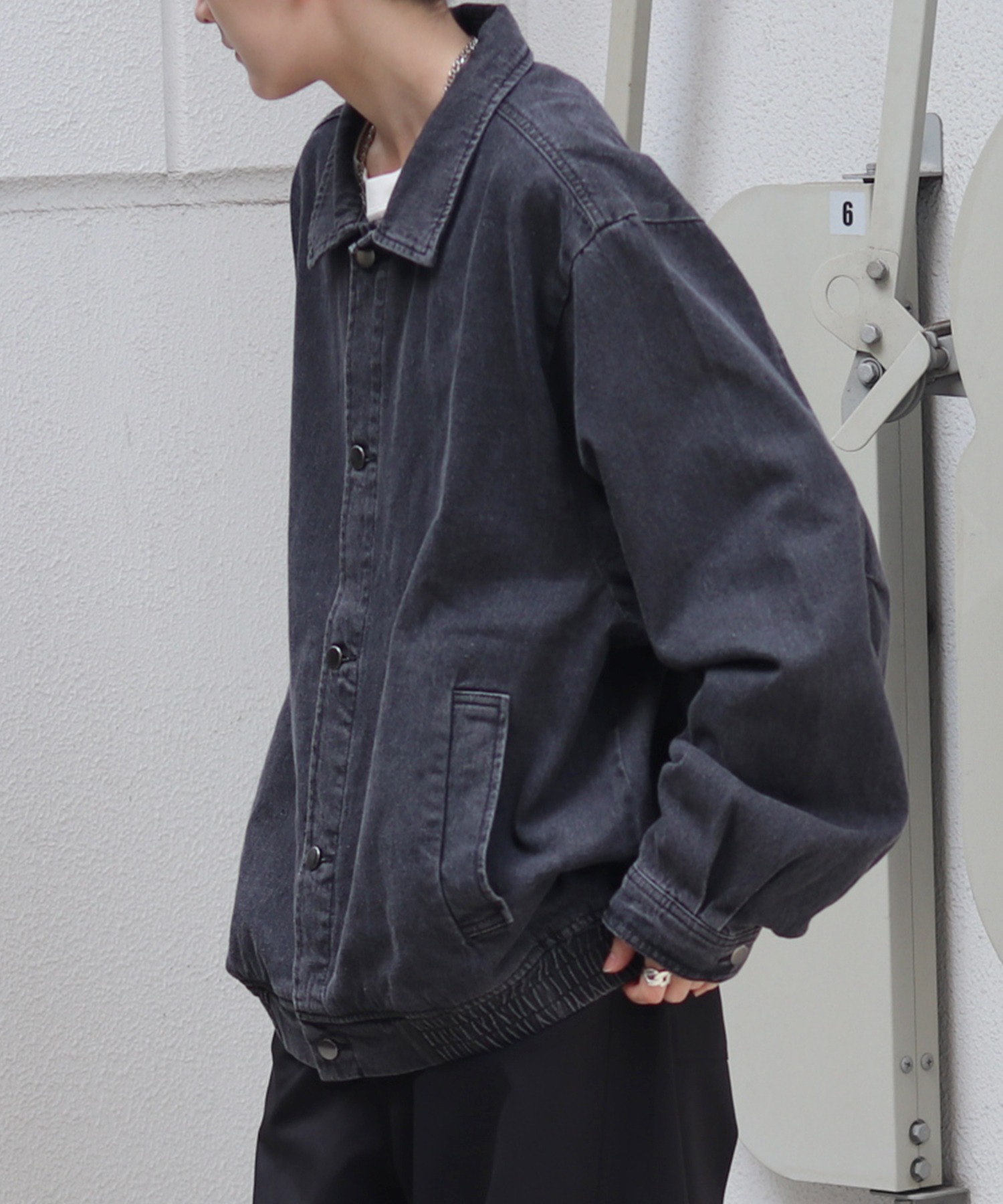 25SS【新色追加】ビッグシルエット ヴィンテージライク ケミカルウォッシュ加工 グラデーション デニムブルゾン / Gジャン デニムジャケット【Confirm】