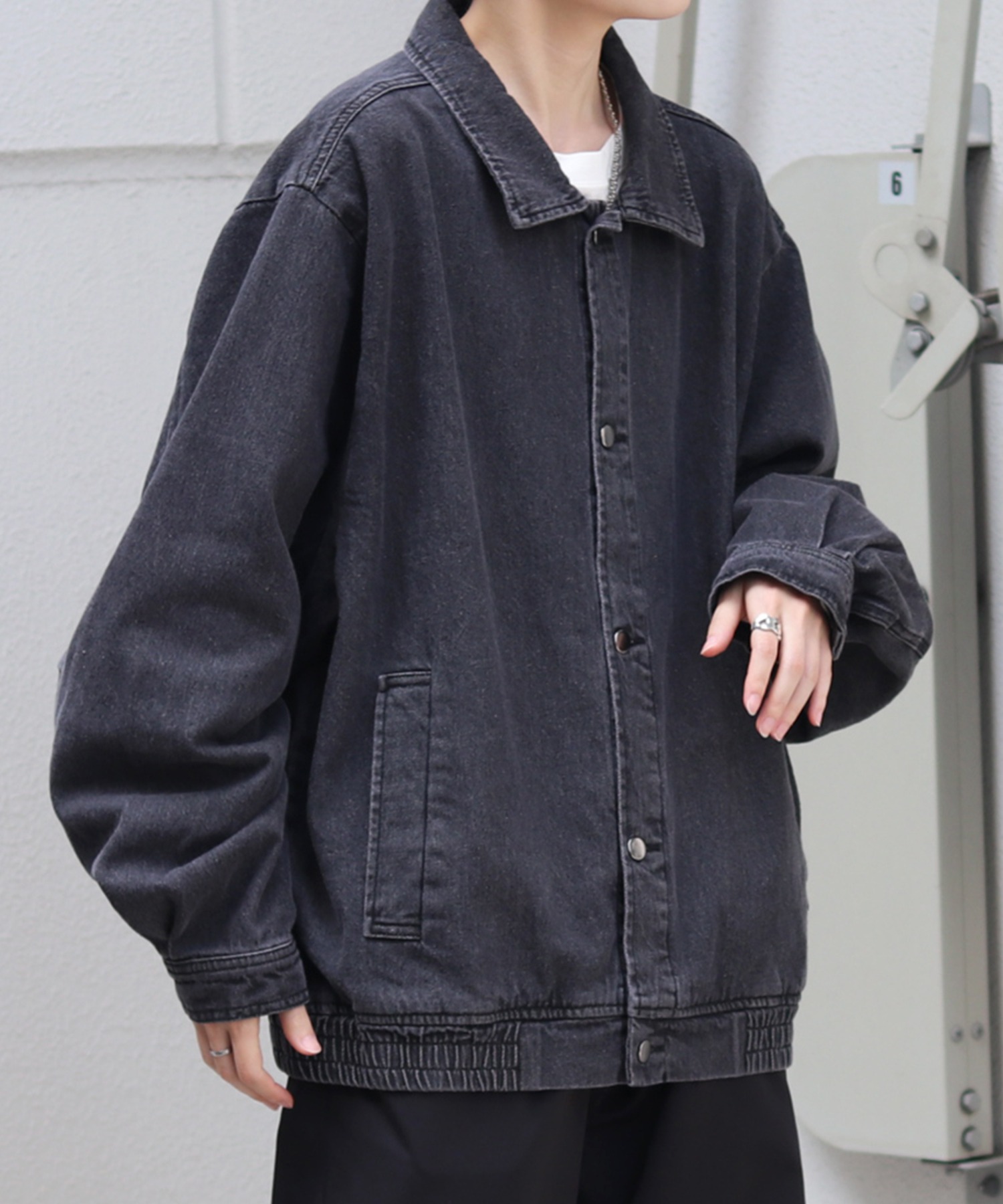 25SS【新色追加】ビッグシルエット ヴィンテージライク ケミカルウォッシュ加工 グラデーション デニムブルゾン / Gジャン デニムジャケット【Confirm】