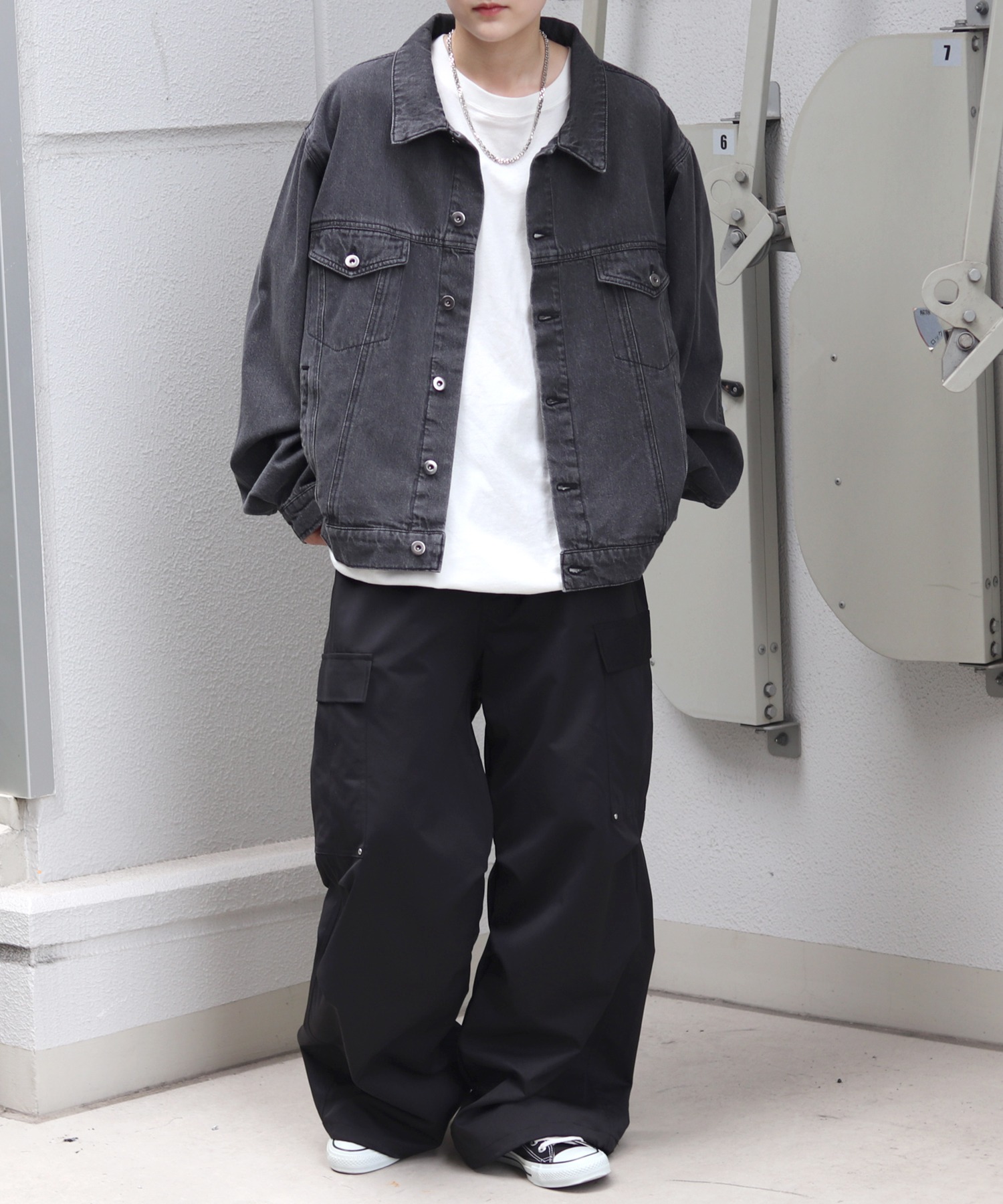 25SS【新色追加】ビッグシルエット ヴィンテージライク ケミカルウォッシュ加工 グラデーション デニムブルゾン / Gジャン デニムジャケット【Confirm】