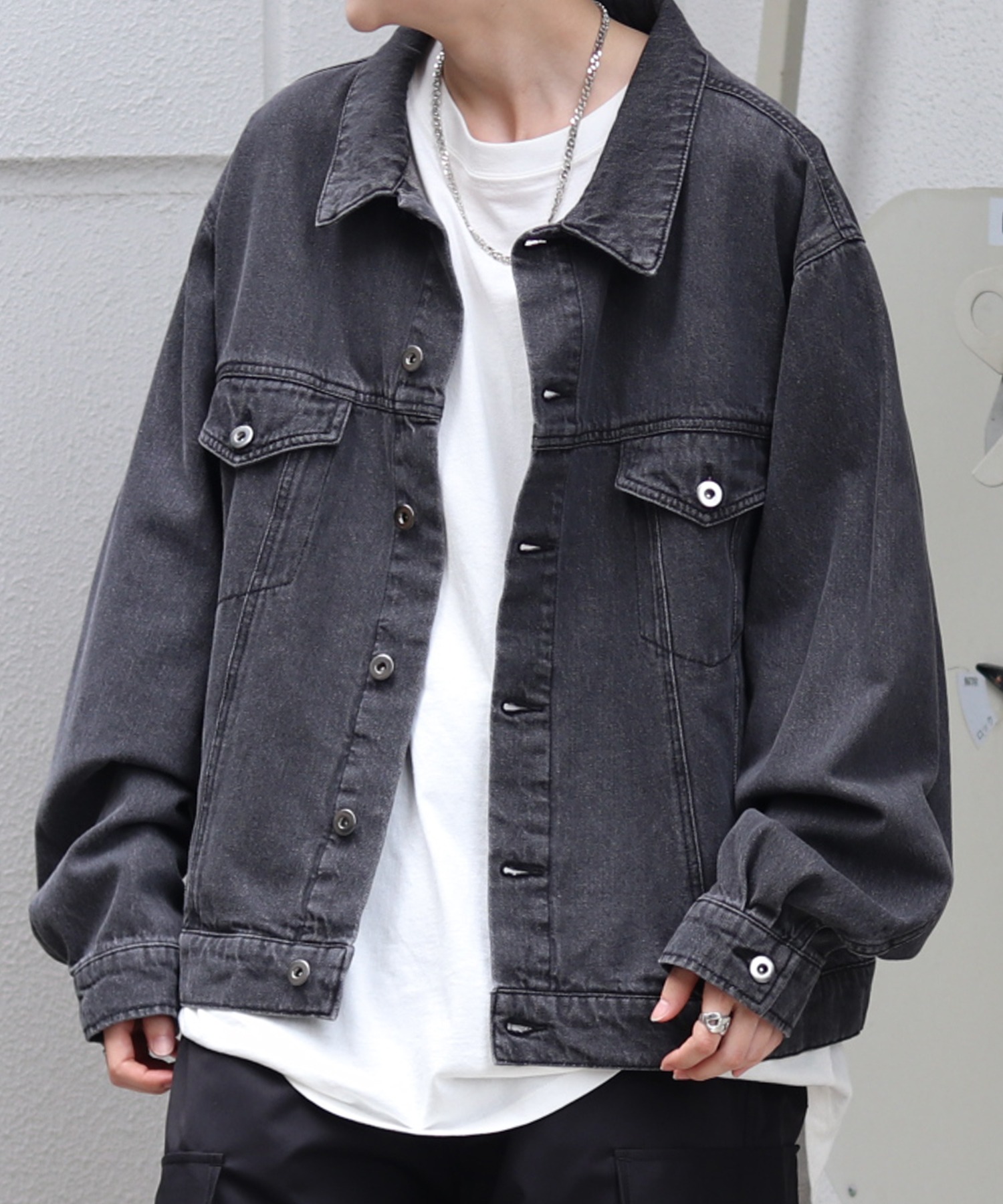 25SS【新色追加】ビッグシルエット ヴィンテージライク ケミカルウォッシュ加工 グラデーション デニムブルゾン / Gジャン デニムジャケット【Confirm】