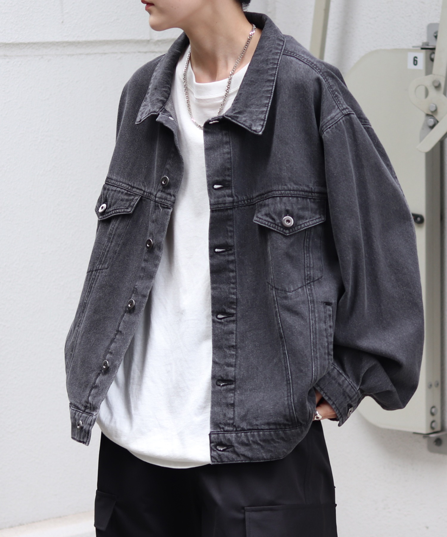 25SS【新色追加】ビッグシルエット ヴィンテージライク ケミカルウォッシュ加工 グラデーション デニムブルゾン / Gジャン デニムジャケット【Confirm】