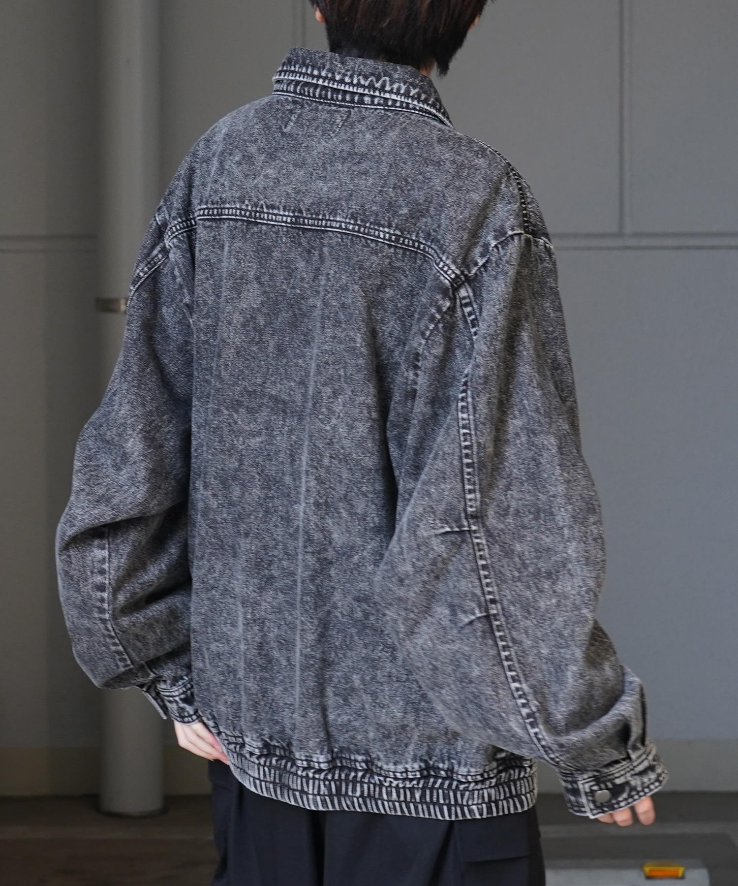 25SS【新色追加】ビッグシルエット ヴィンテージライク ケミカルウォッシュ加工 グラデーション デニムブルゾン / Gジャン デニムジャケット【Confirm】