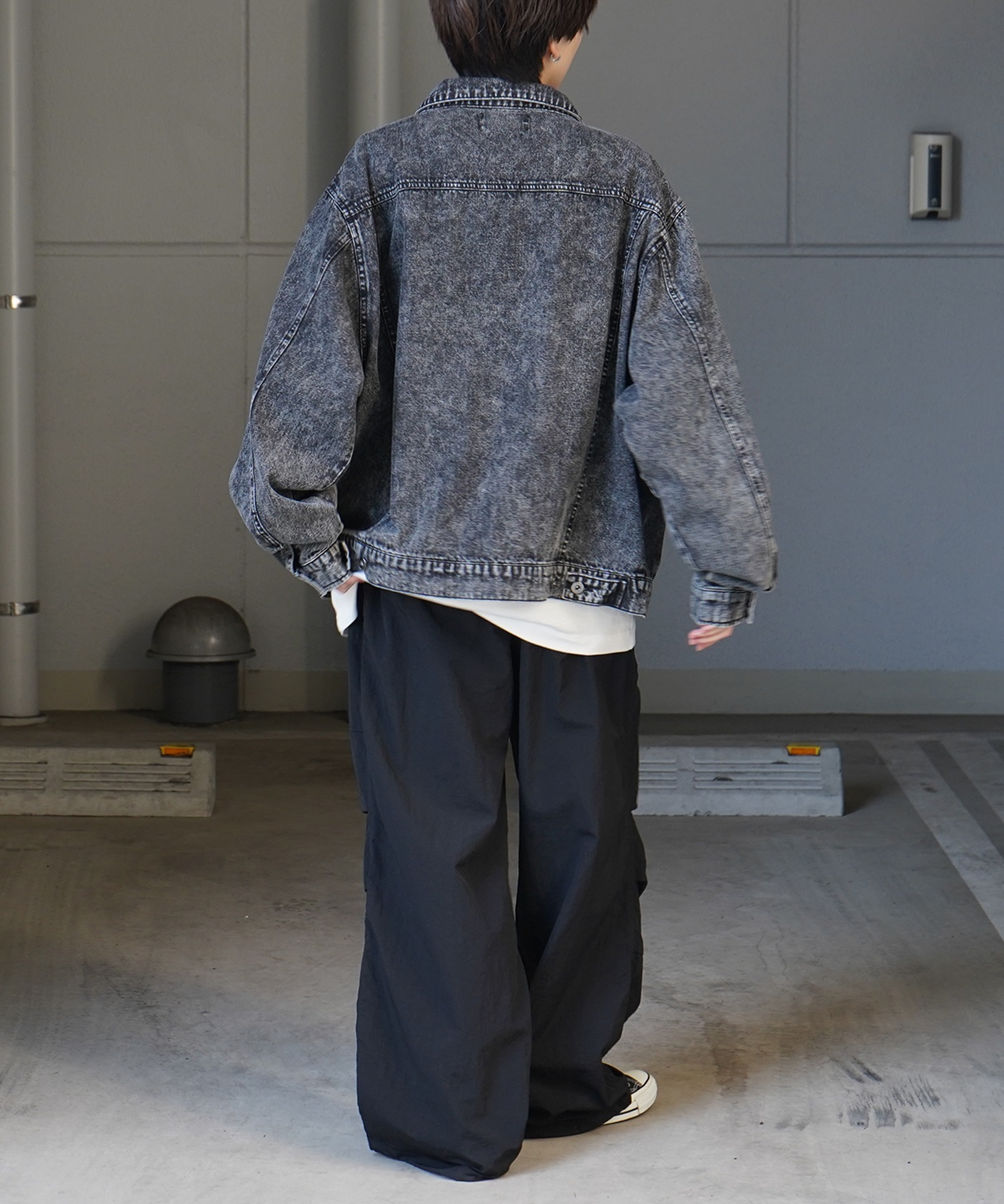 25SS【新色追加】ビッグシルエット ヴィンテージライク ケミカルウォッシュ加工 グラデーション デニムブルゾン / Gジャン デニムジャケット【Confirm】