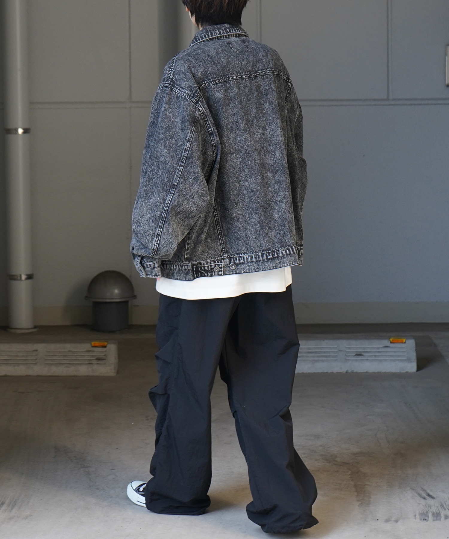 25SS【新色追加】ビッグシルエット ヴィンテージライク ケミカルウォッシュ加工 グラデーション デニムブルゾン / Gジャン デニムジャケット【Confirm】