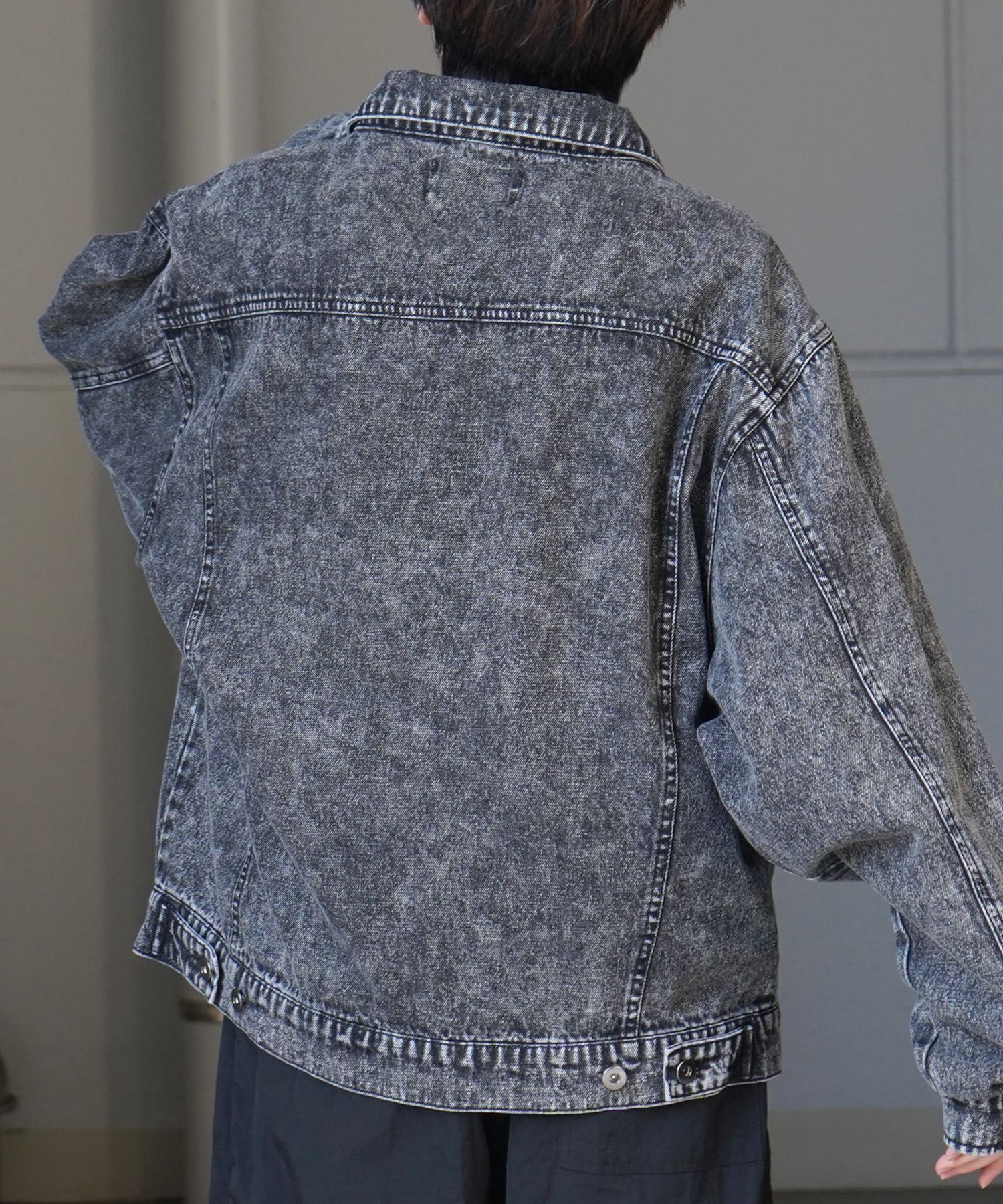 25SS【新色追加】ビッグシルエット ヴィンテージライク ケミカルウォッシュ加工 グラデーション デニムブルゾン / Gジャン デニムジャケット【Confirm】