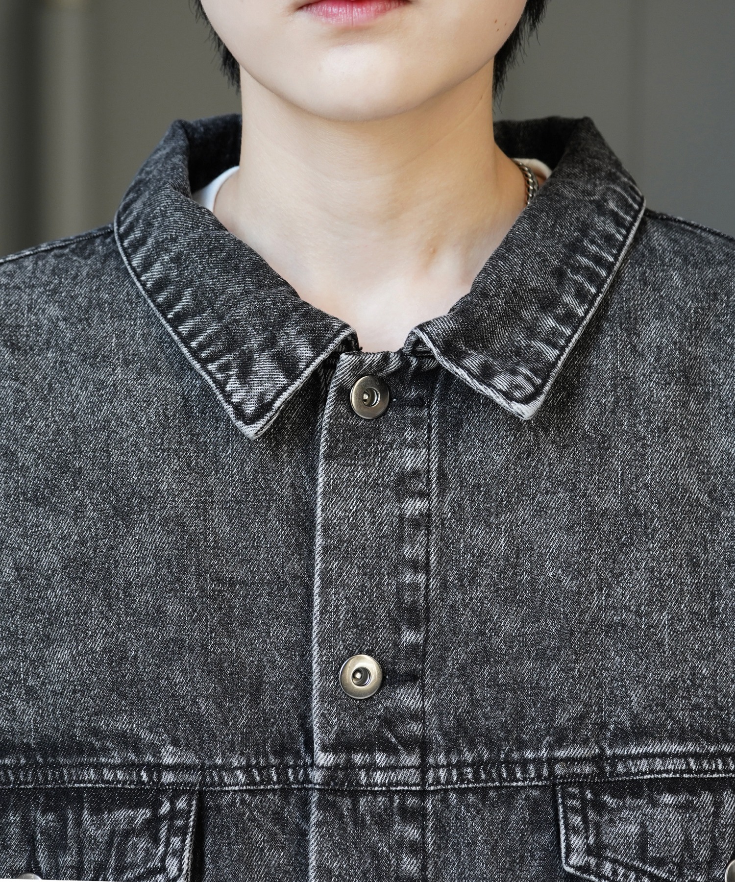 25SS【新色追加】ビッグシルエット ヴィンテージライク ケミカルウォッシュ加工 グラデーション デニムブルゾン / Gジャン デニムジャケット【Confirm】