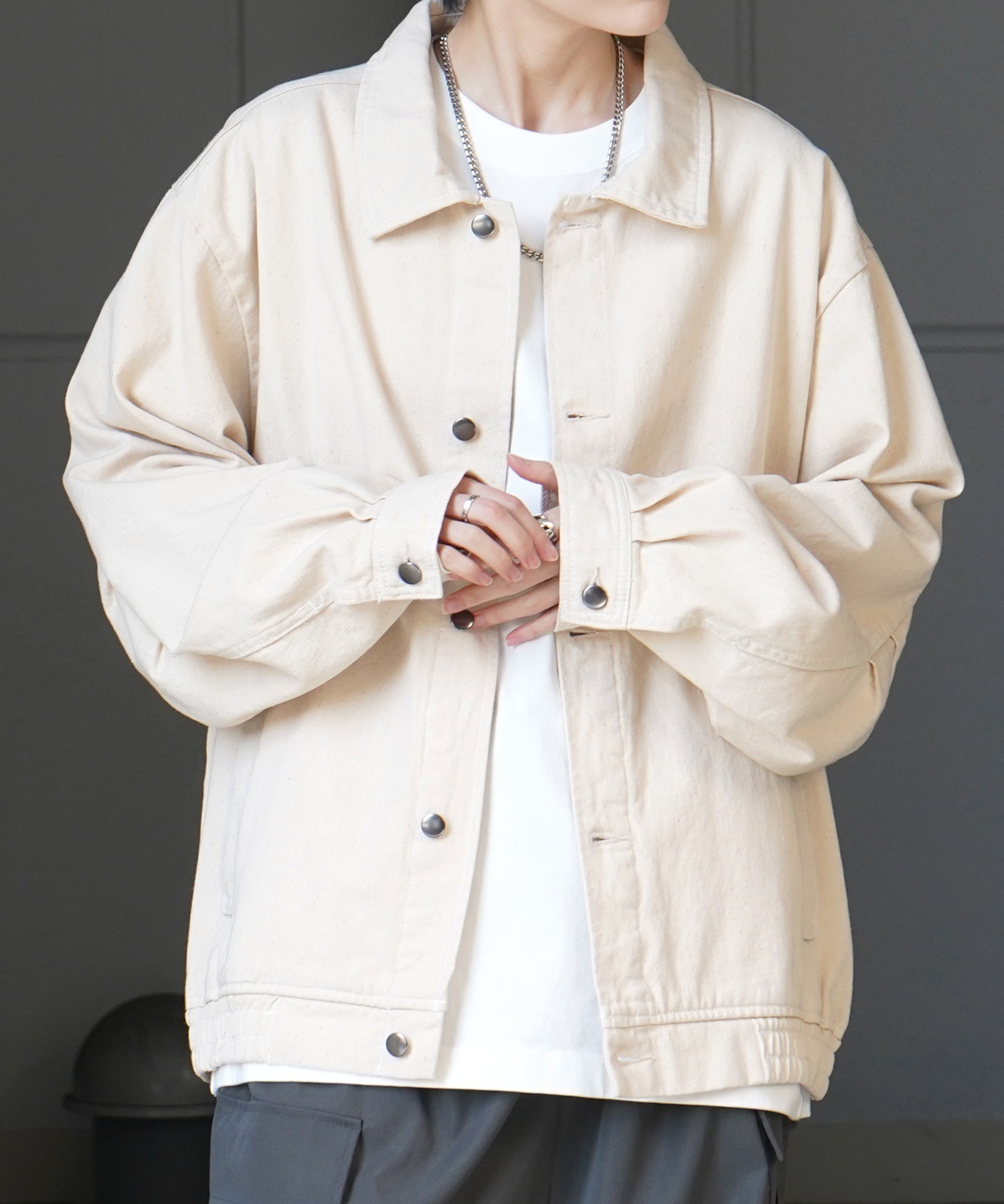 25SS【新色追加】ビッグシルエット ヴィンテージライク ケミカルウォッシュ加工 グラデーション デニムブルゾン / Gジャン デニムジャケット【Confirm】