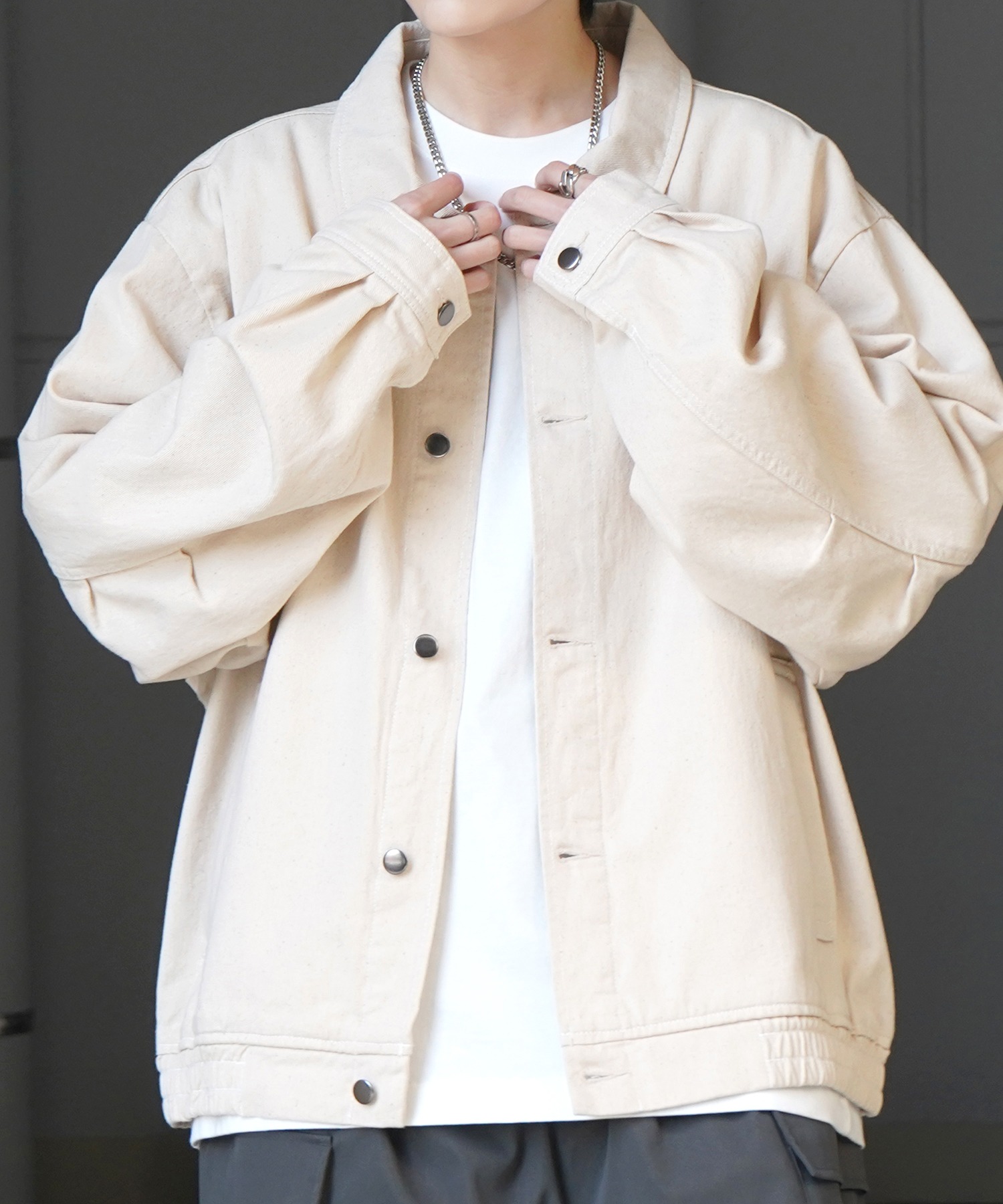 25SS【新色追加】ビッグシルエット ヴィンテージライク ケミカルウォッシュ加工 グラデーション デニムブルゾン / Gジャン デニムジャケット【Confirm】