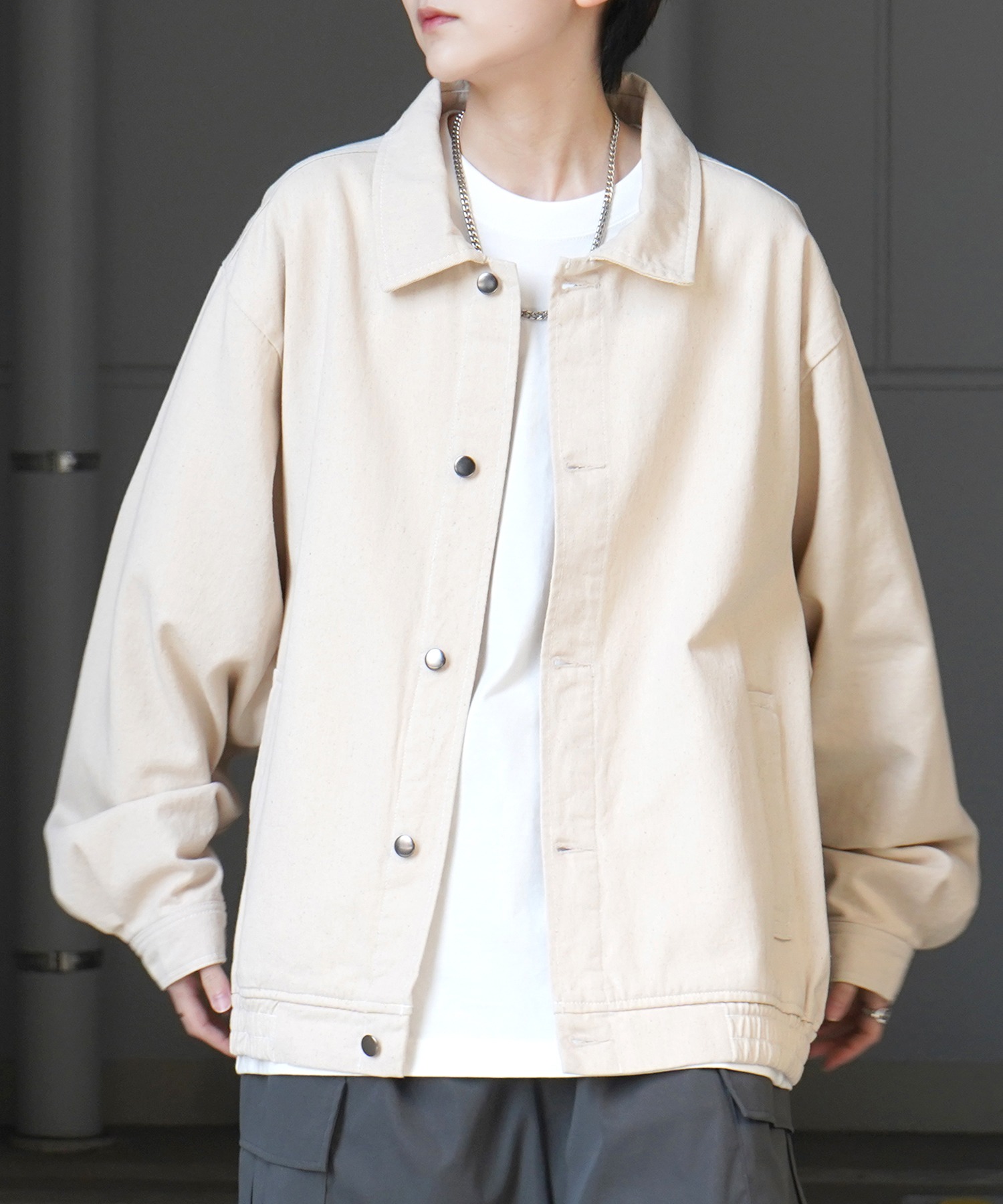 25SS【新色追加】ビッグシルエット ヴィンテージライク ケミカルウォッシュ加工 グラデーション デニムブルゾン / Gジャン デニムジャケット【Confirm】