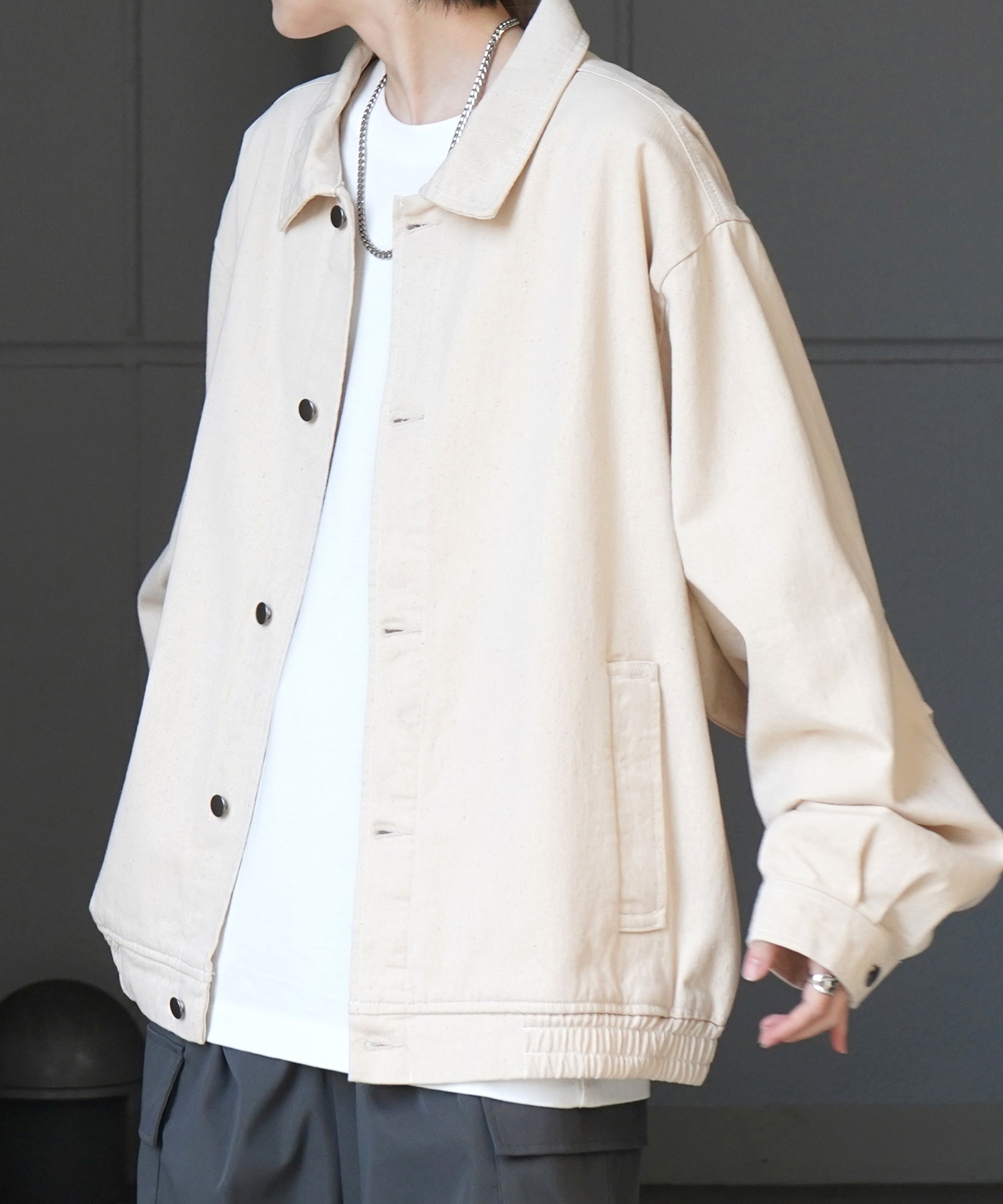 25SS【新色追加】ビッグシルエット ヴィンテージライク ケミカルウォッシュ加工 グラデーション デニムブルゾン / Gジャン デニムジャケット【Confirm】