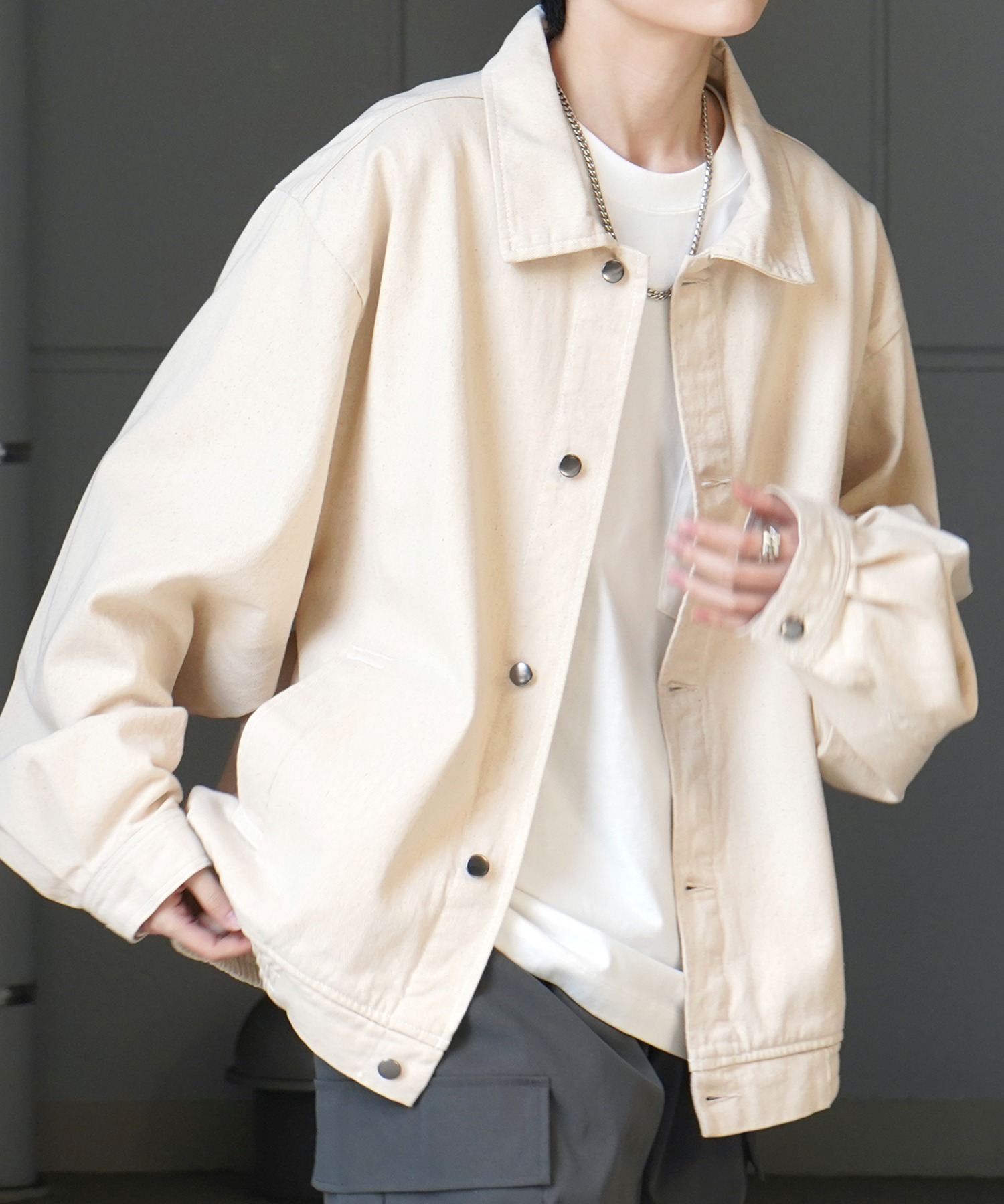 25SS【新色追加】ビッグシルエット ヴィンテージライク ケミカルウォッシュ加工 グラデーション デニムブルゾン / Gジャン デニムジャケット【Confirm】