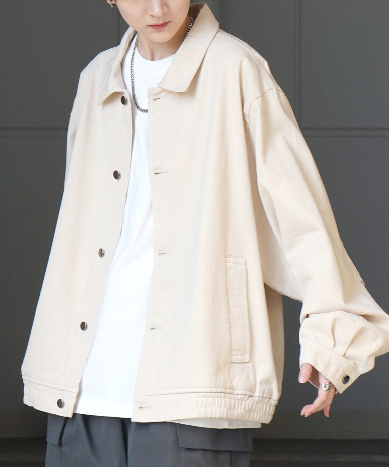 25SS【新色追加】ビッグシルエット ヴィンテージライク ケミカルウォッシュ加工 グラデーション デニムブルゾン / Gジャン デニムジャケット【Confirm】