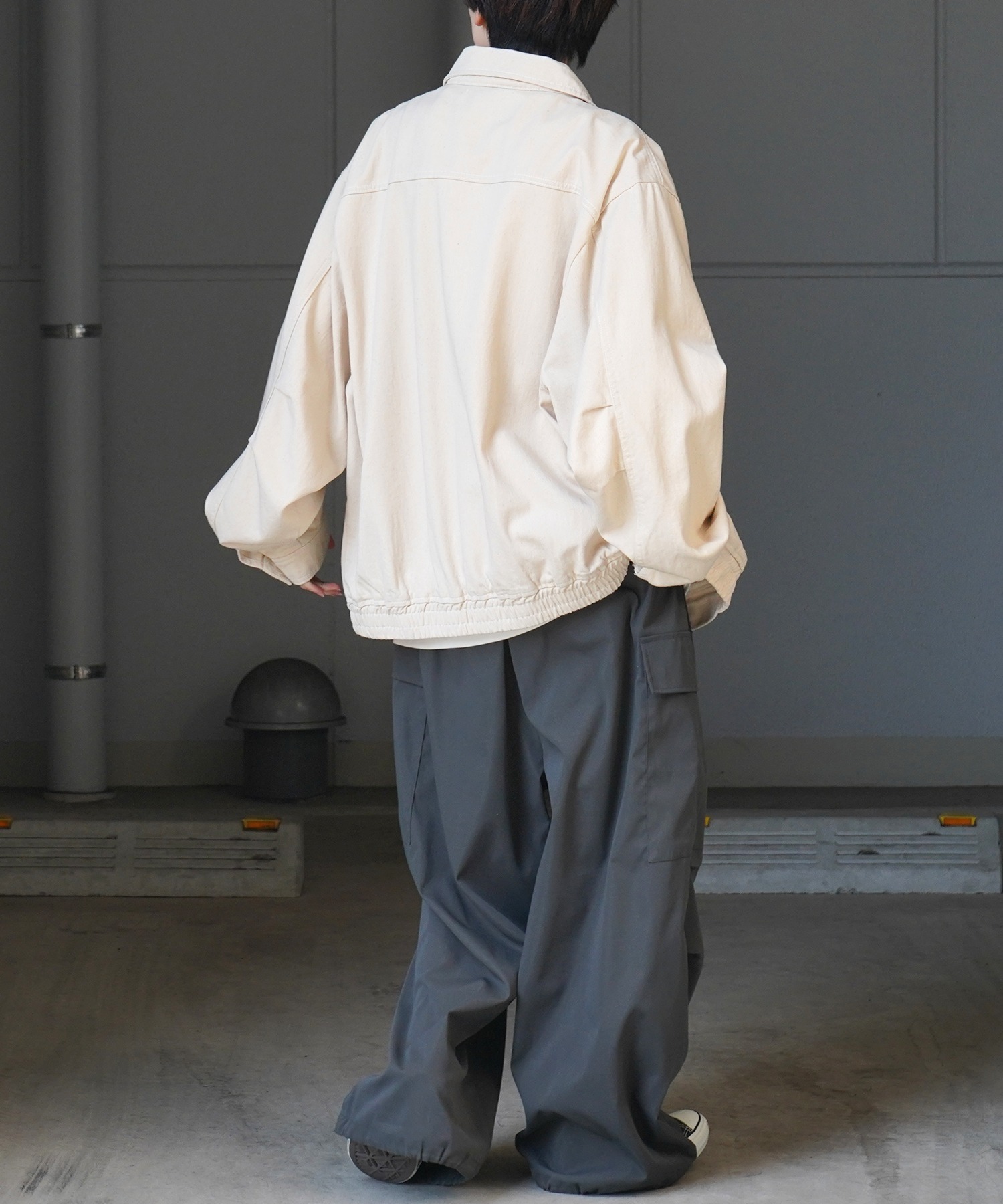 25SS【新色追加】ビッグシルエット ヴィンテージライク ケミカルウォッシュ加工 グラデーション デニムブルゾン / Gジャン デニムジャケット【Confirm】