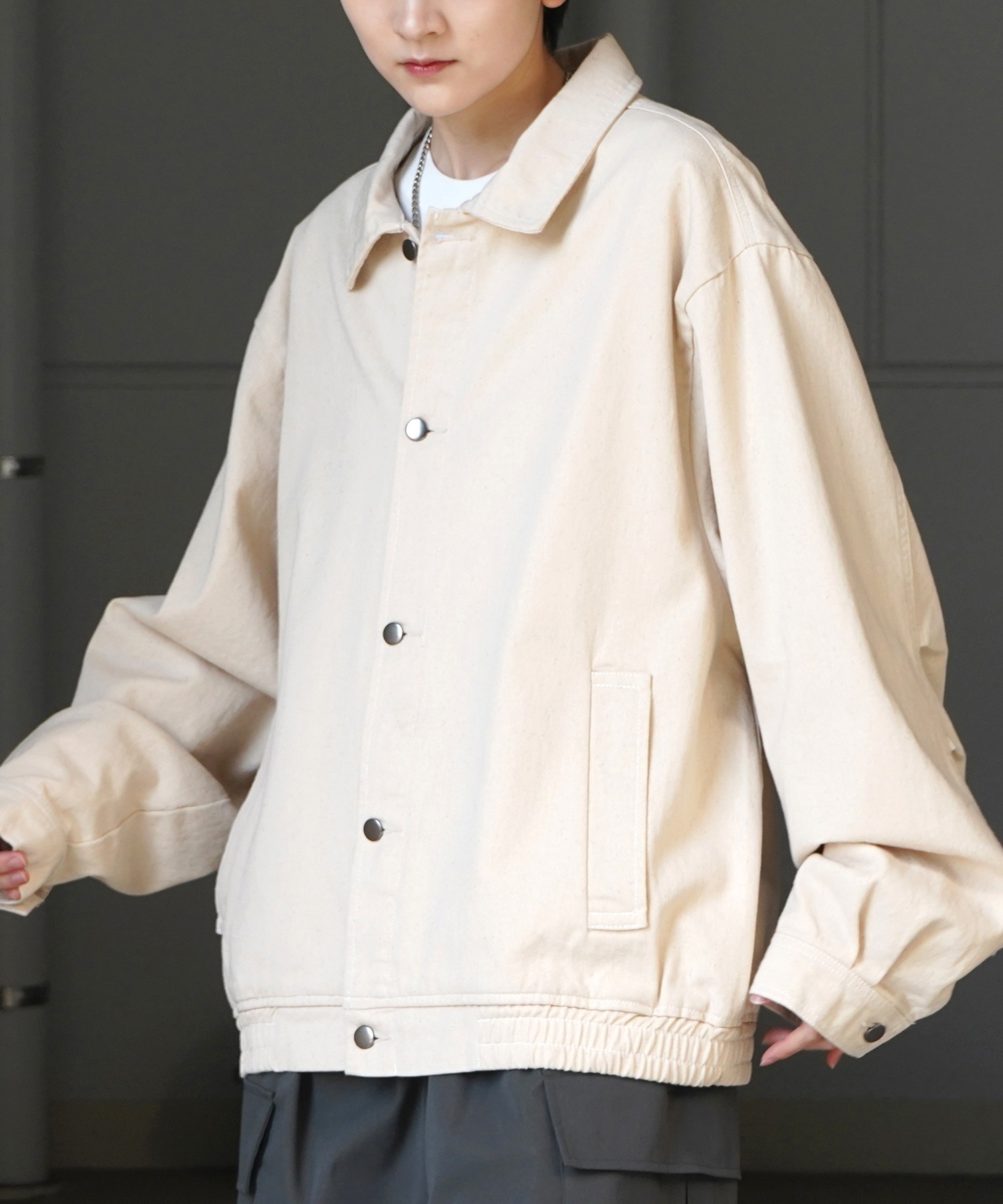 25SS【新色追加】ビッグシルエット ヴィンテージライク ケミカルウォッシュ加工 グラデーション デニムブルゾン / Gジャン デニムジャケット【Confirm】