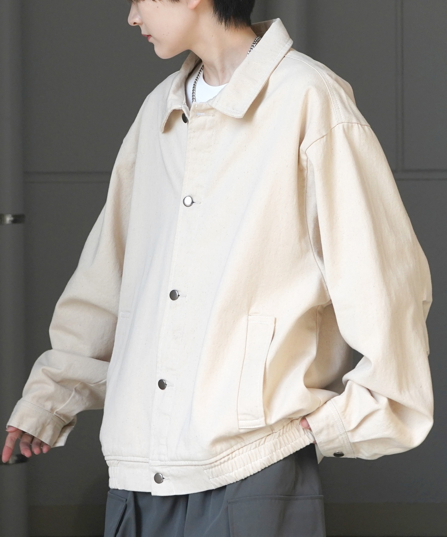 25SS【新色追加】ビッグシルエット ヴィンテージライク ケミカルウォッシュ加工 グラデーション デニムブルゾン / Gジャン デニムジャケット【Confirm】