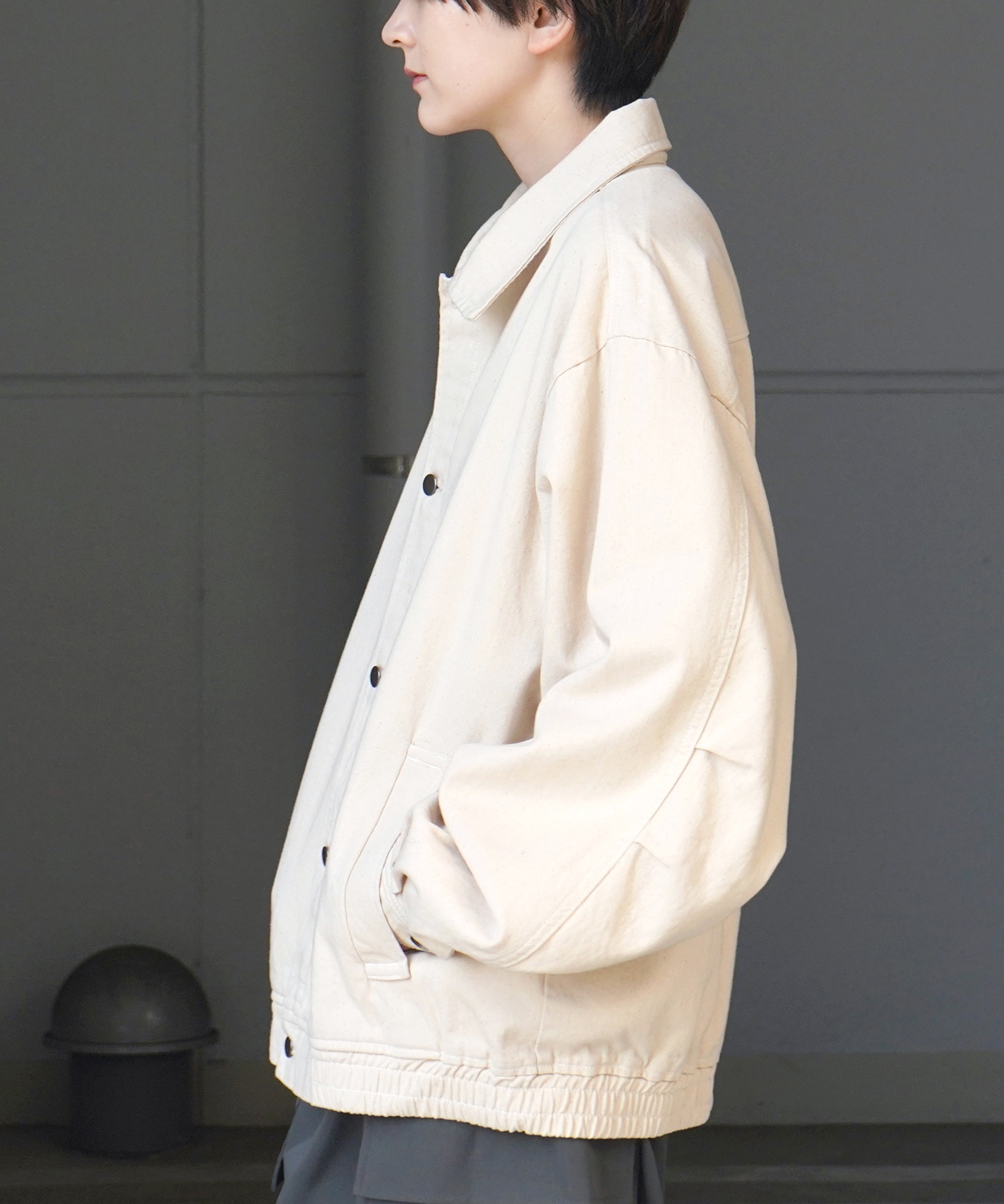 25SS【新色追加】ビッグシルエット ヴィンテージライク ケミカルウォッシュ加工 グラデーション デニムブルゾン / Gジャン デニムジャケット【Confirm】