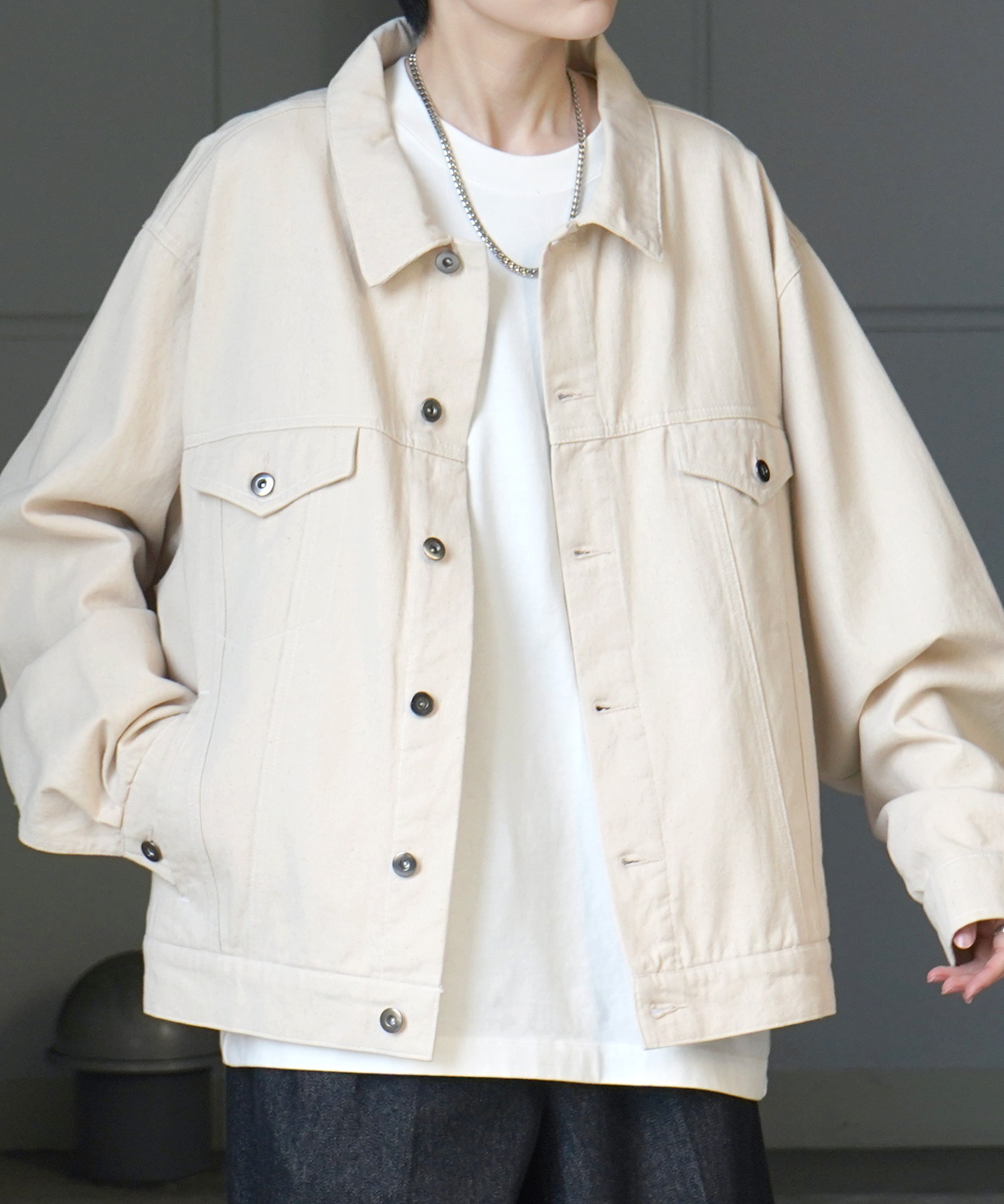 25SS【新色追加】ビッグシルエット ヴィンテージライク ケミカルウォッシュ加工 グラデーション デニムブルゾン / Gジャン デニムジャケット【Confirm】