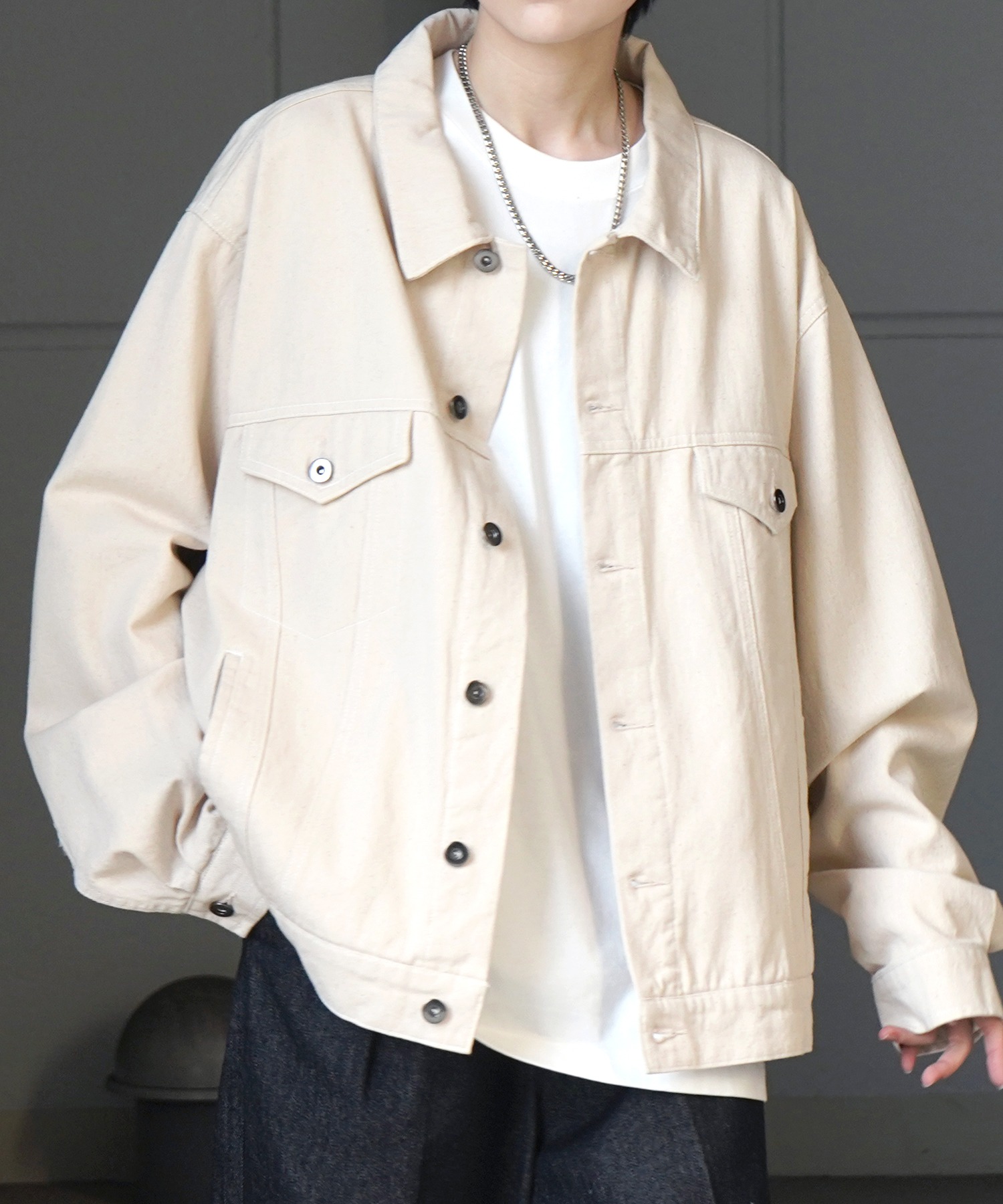 25SS【新色追加】ビッグシルエット ヴィンテージライク ケミカルウォッシュ加工 グラデーション デニムブルゾン / Gジャン デニムジャケット【Confirm】