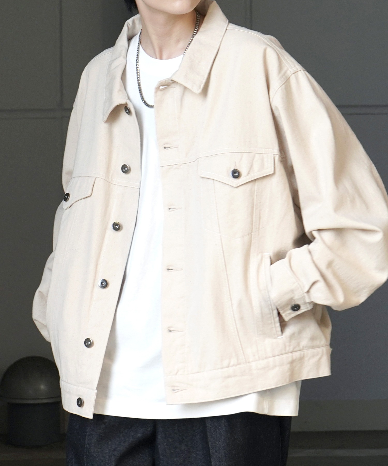 25SS【新色追加】ビッグシルエット ヴィンテージライク ケミカルウォッシュ加工 グラデーション デニムブルゾン / Gジャン デニムジャケット【Confirm】