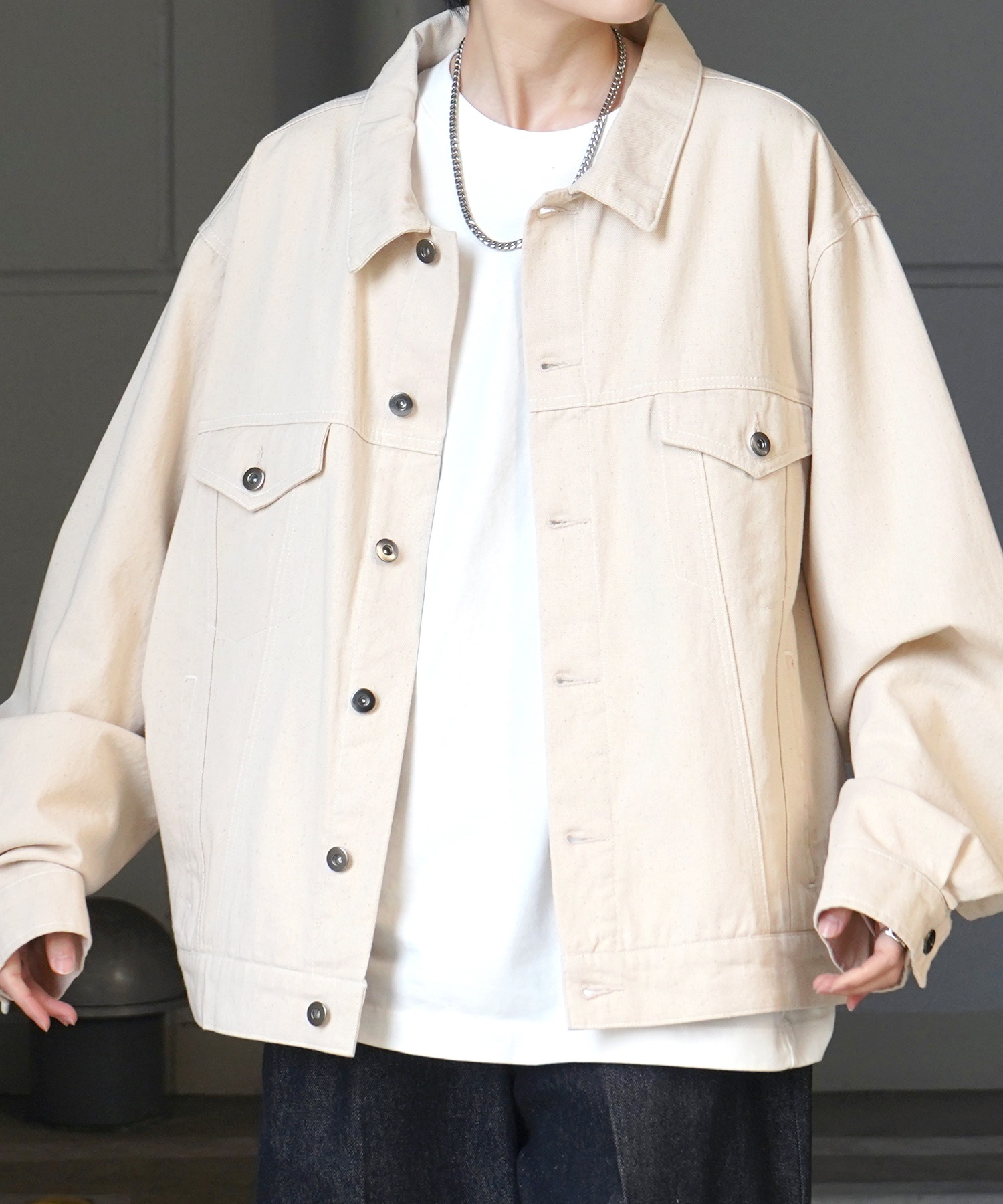 25SS【新色追加】ビッグシルエット ヴィンテージライク ケミカルウォッシュ加工 グラデーション デニムブルゾン / Gジャン デニムジャケット【Confirm】