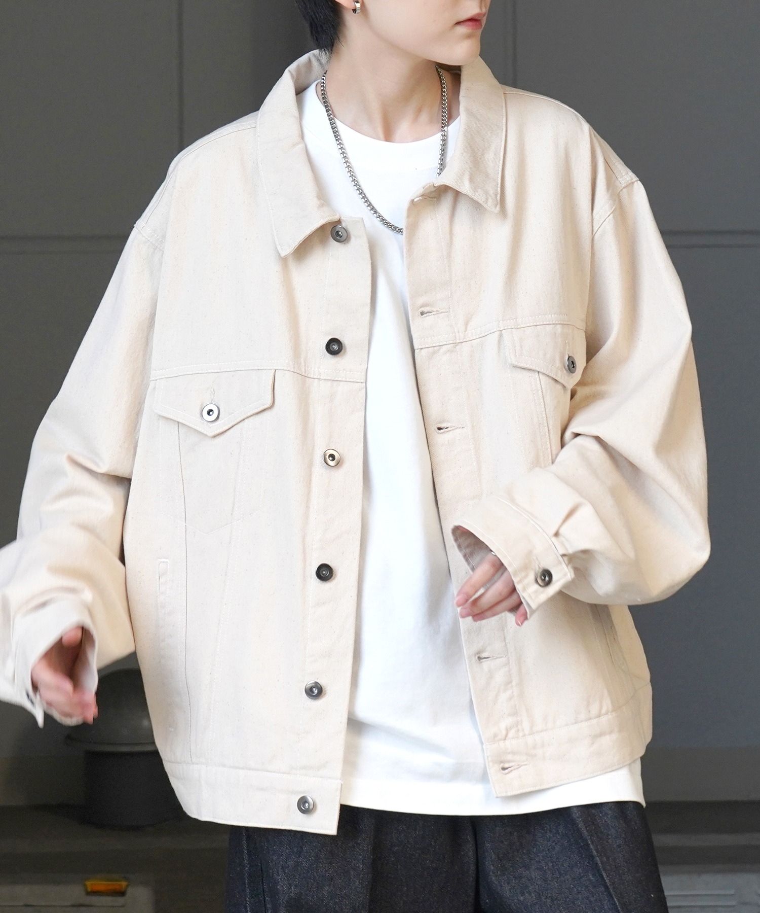 25SS【新色追加】ビッグシルエット ヴィンテージライク ケミカルウォッシュ加工 グラデーション デニムブルゾン / Gジャン デニムジャケット【Confirm】