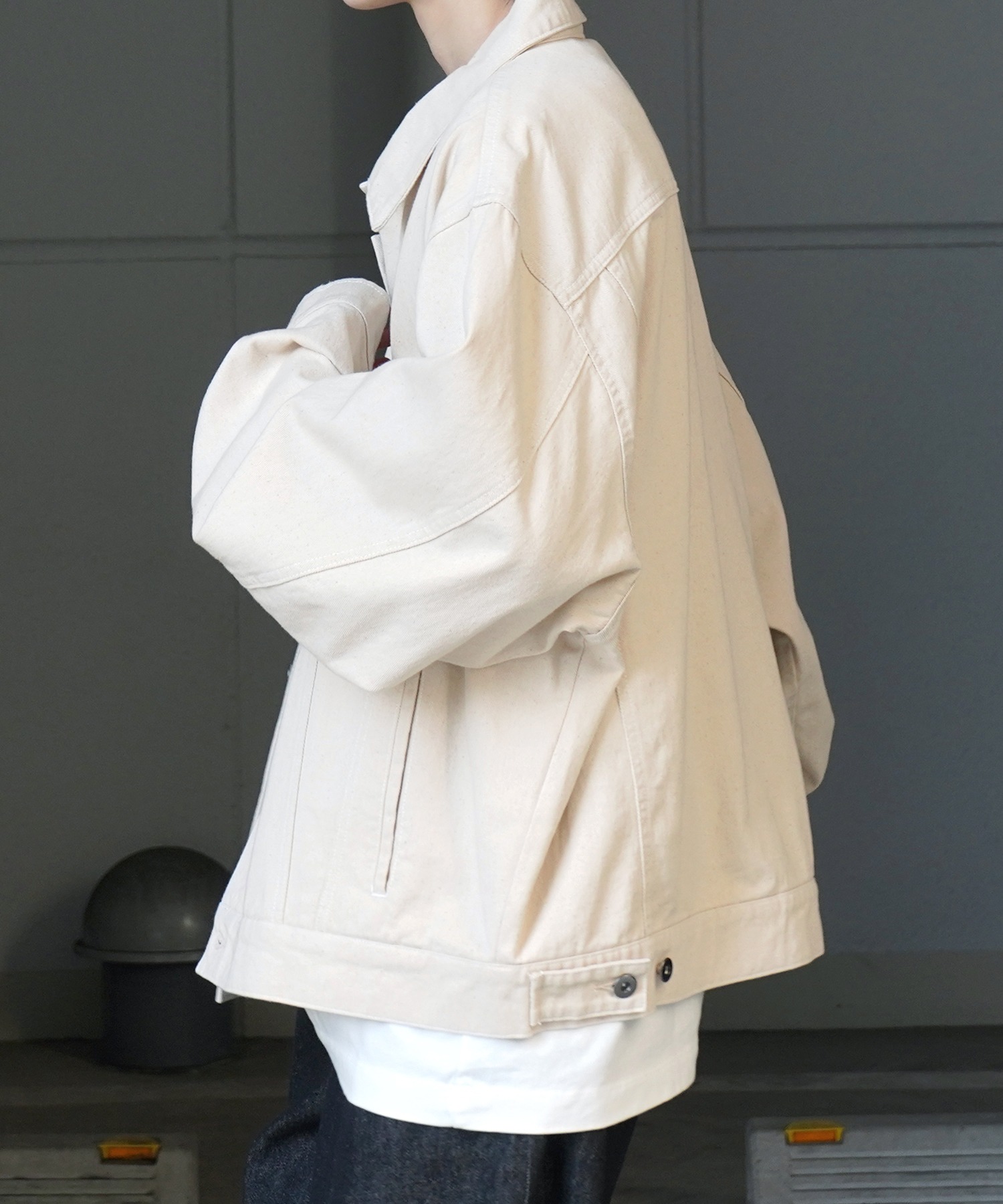 25SS【新色追加】ビッグシルエット ヴィンテージライク ケミカルウォッシュ加工 グラデーション デニムブルゾン / Gジャン デニムジャケット【Confirm】