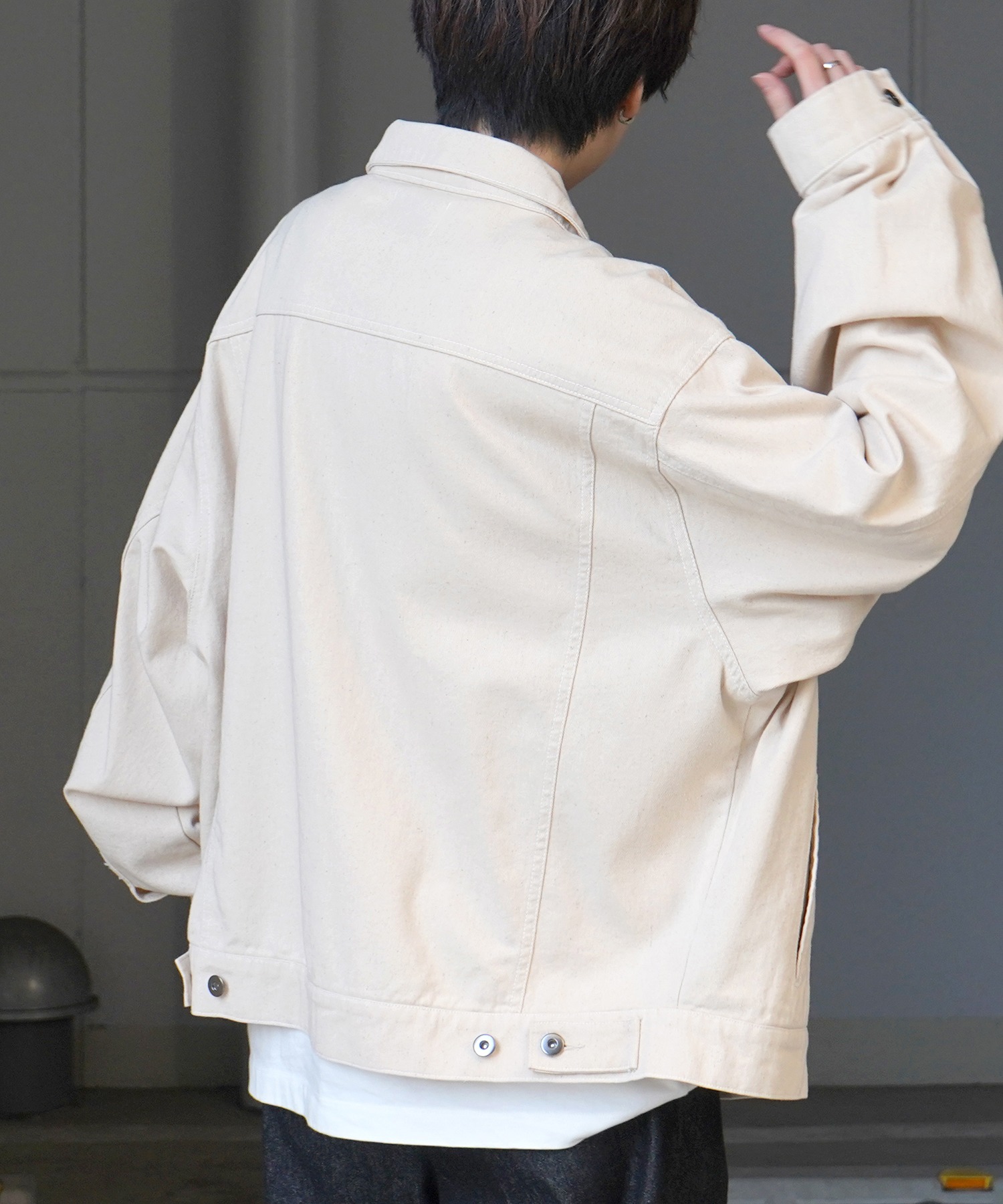 25SS【新色追加】ビッグシルエット ヴィンテージライク ケミカルウォッシュ加工 グラデーション デニムブルゾン / Gジャン デニムジャケット【Confirm】