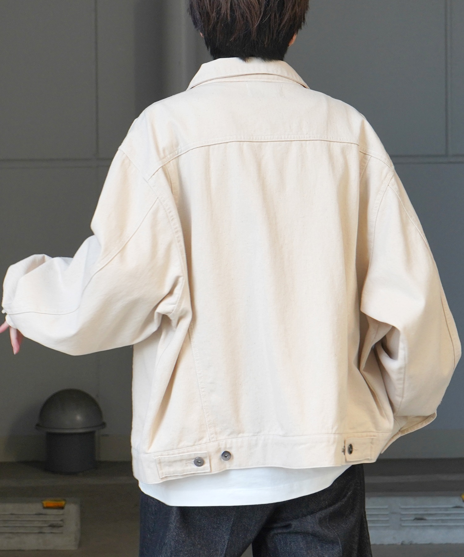 25SS【新色追加】ビッグシルエット ヴィンテージライク ケミカルウォッシュ加工 グラデーション デニムブルゾン / Gジャン デニムジャケット【Confirm】